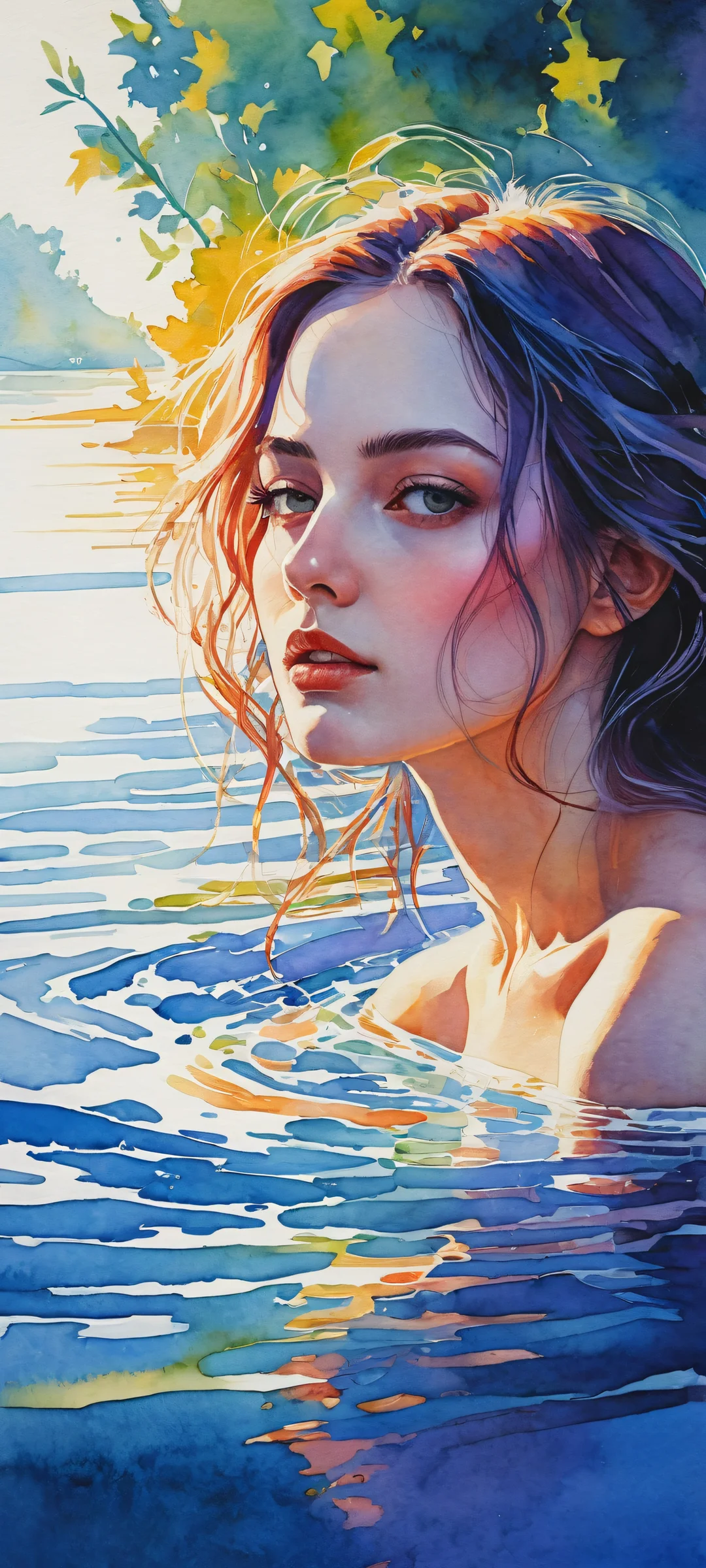 A beautiful illustration of an iPhone/Android mobile wallpaper featuring a stunning digital art piece with vibrant colors and intricate details, perfect for your home screen.