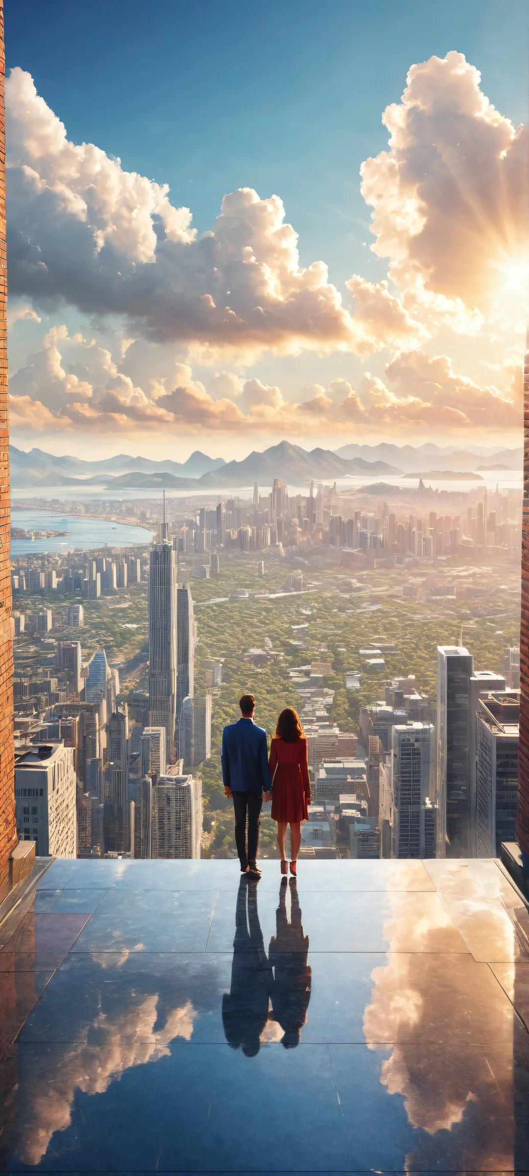 iPhone and Android owners alike will be captivated by this stunning couple portrait against the vast, cloud-filled sky. Perfectly optimized for their home screens.