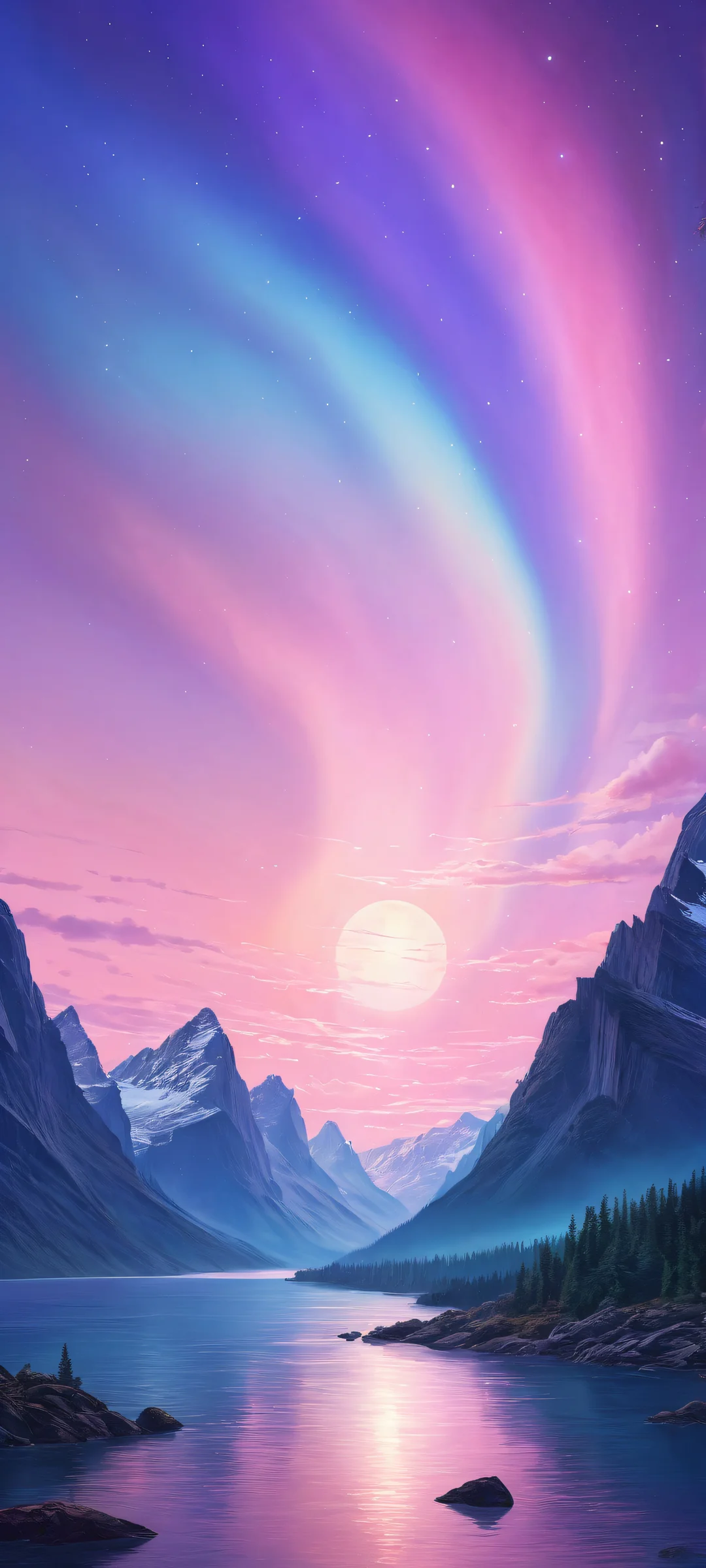 Aurora borealis artwork for iPhone and Android devices, perfectly optimized for home screens.