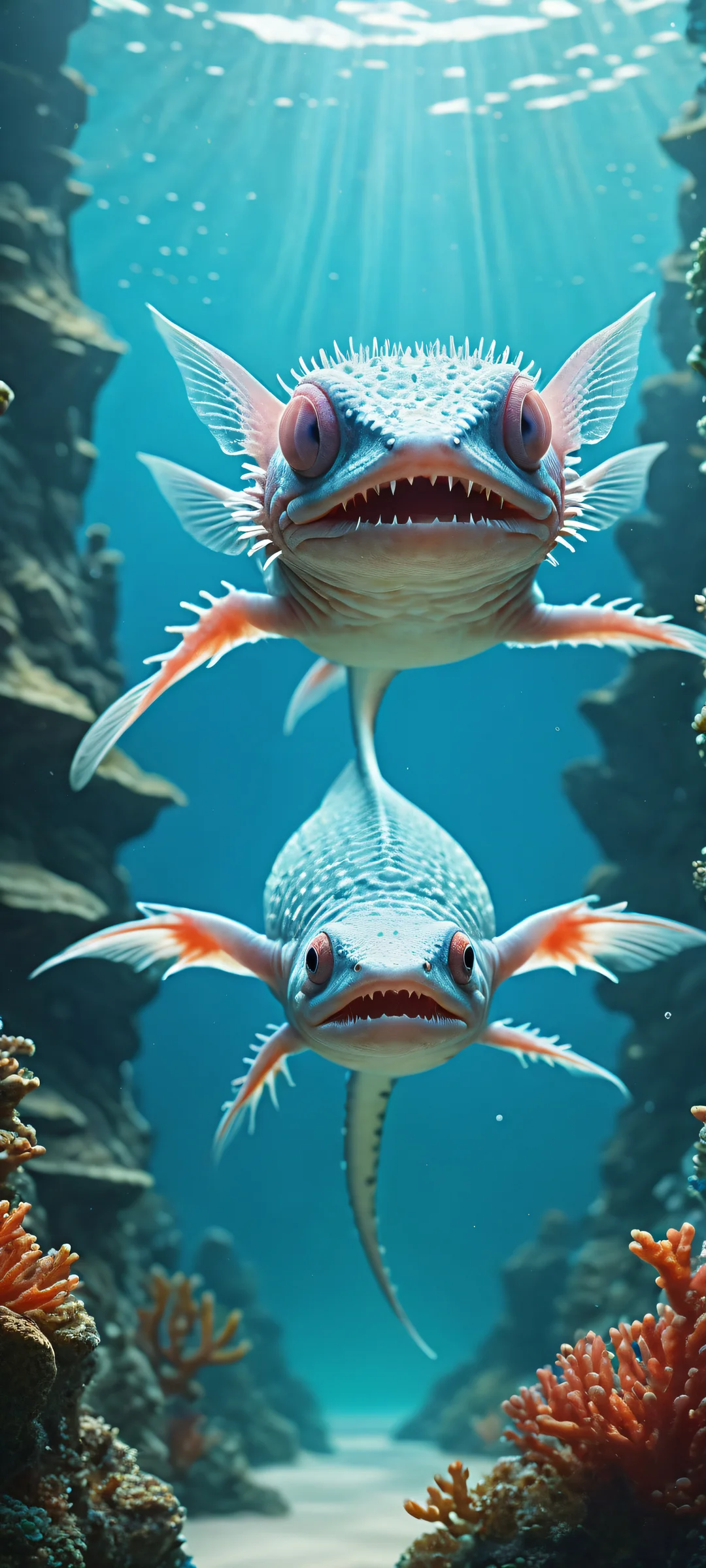 Axolotl portrait wallpaper for iPhone and Android devices, apresentando detalhes intrincados e iluminação etérea. Perfectly optimized for iOS and Android home screens.