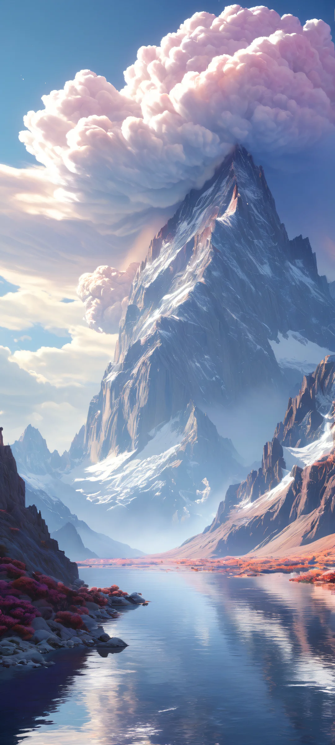 A majestic cloud formation on iPhone/Android, with incredible depth of field and intricate textures.