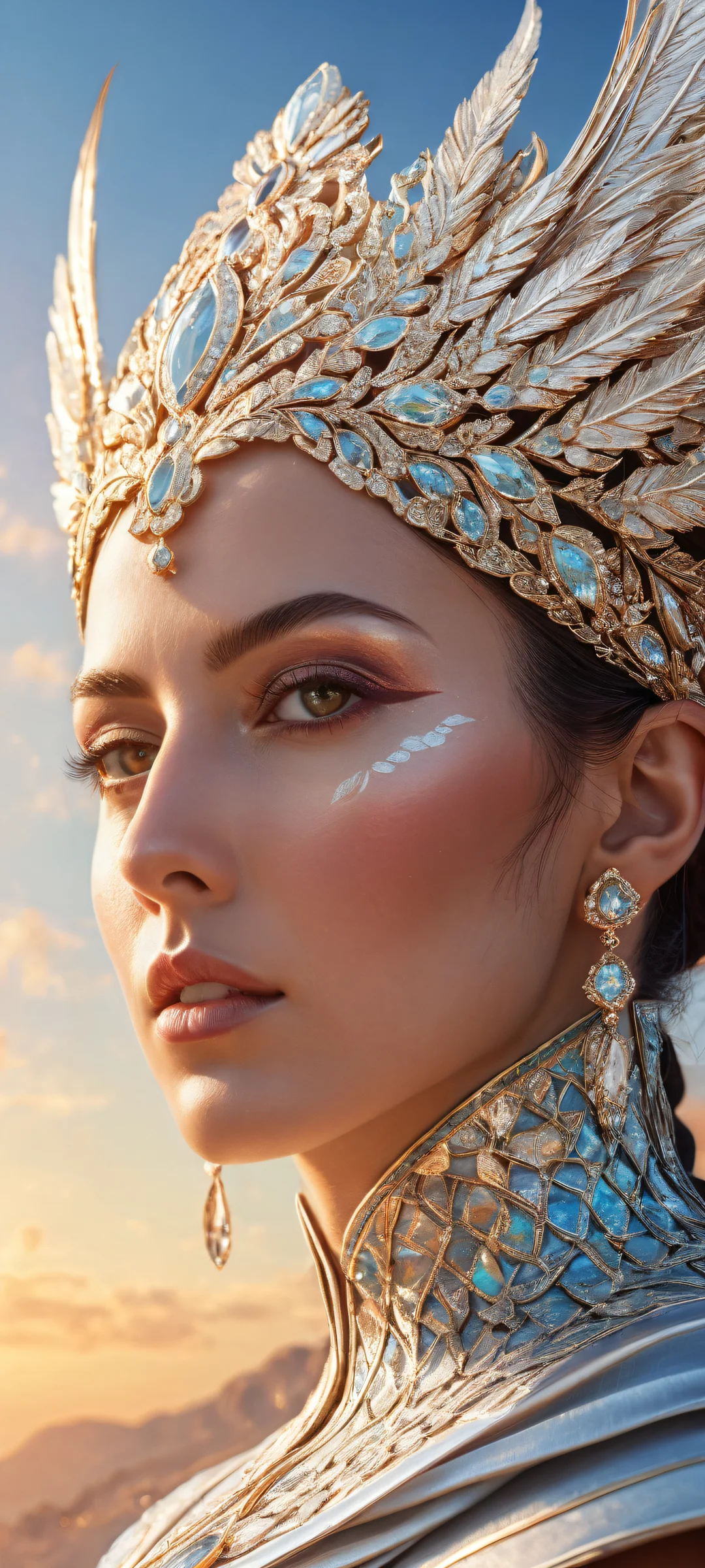 A stunning iPhone/Android landscape wallpaper featuring an intricate, award-winning digital art of a breathtaking vertical portrait artwork with vibrant colors and crisp clarity.