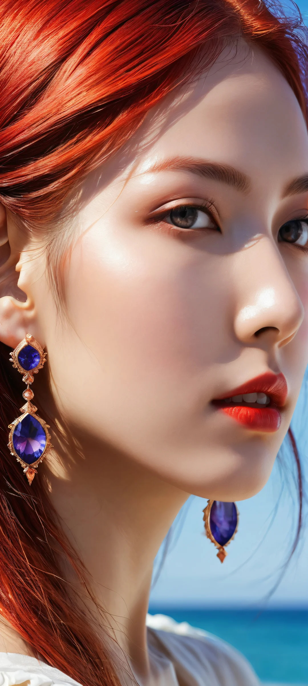 A stunning digital artwork of a lone anime girl on iPhone/Android, with intricate details and ethereal lighting.