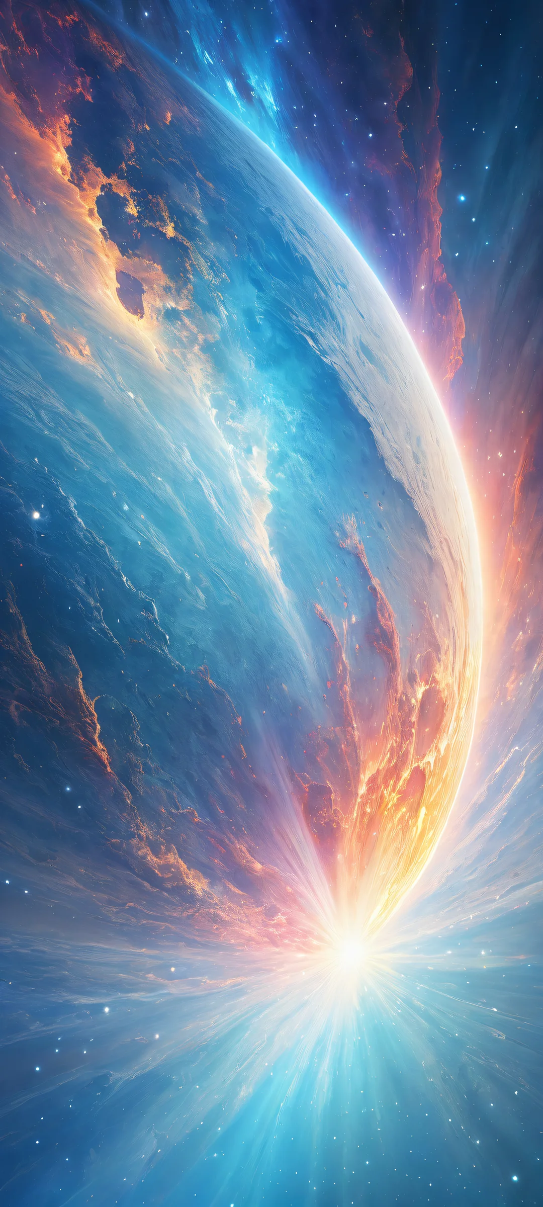 Ethereal Oasis Aesthetic Phone Wallpaper iPhone/Android mobile wallpaper featuring a stunning celestial body portrait with micro-details and ethereal lighting.