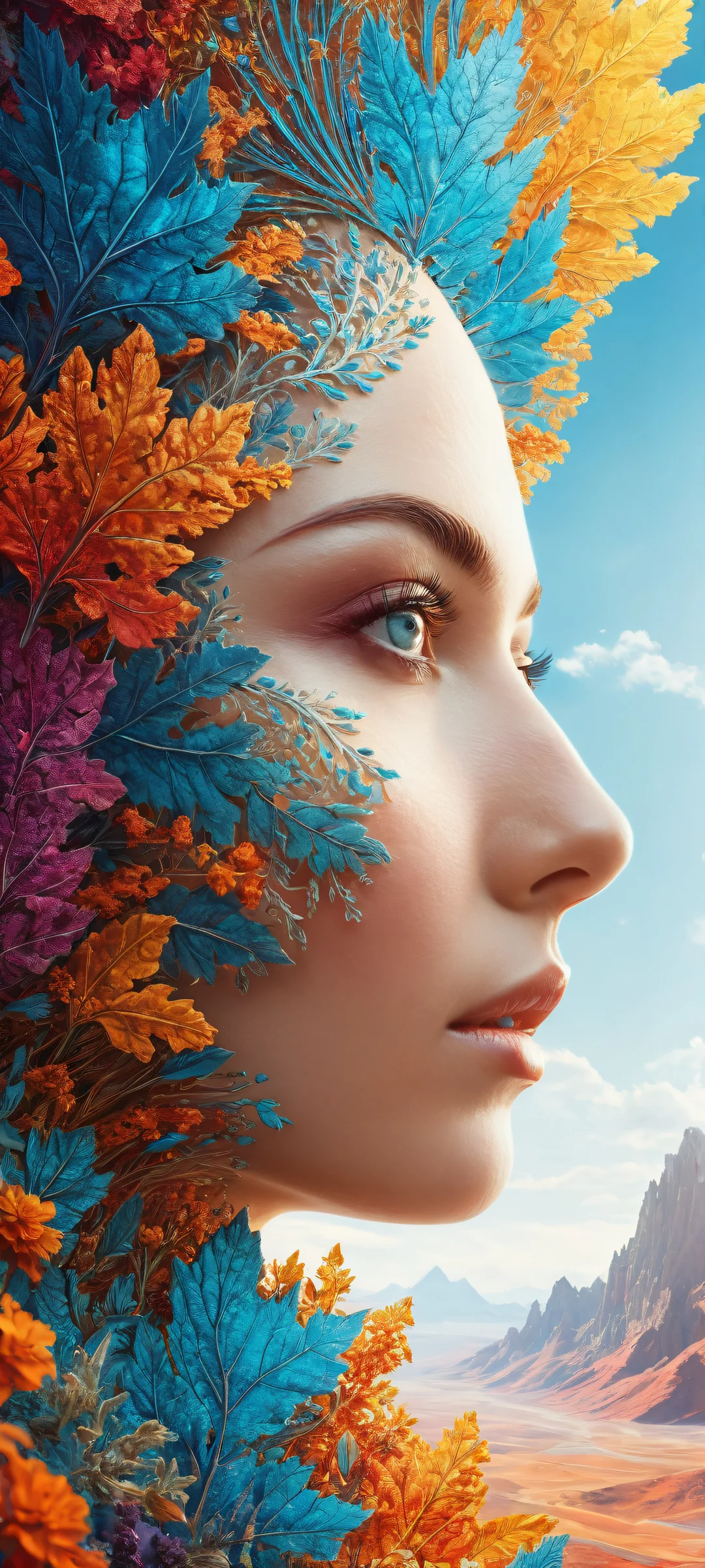 Breathtaking fractal landscape with vibrant colors and intricate details on an iPhone/Android device.