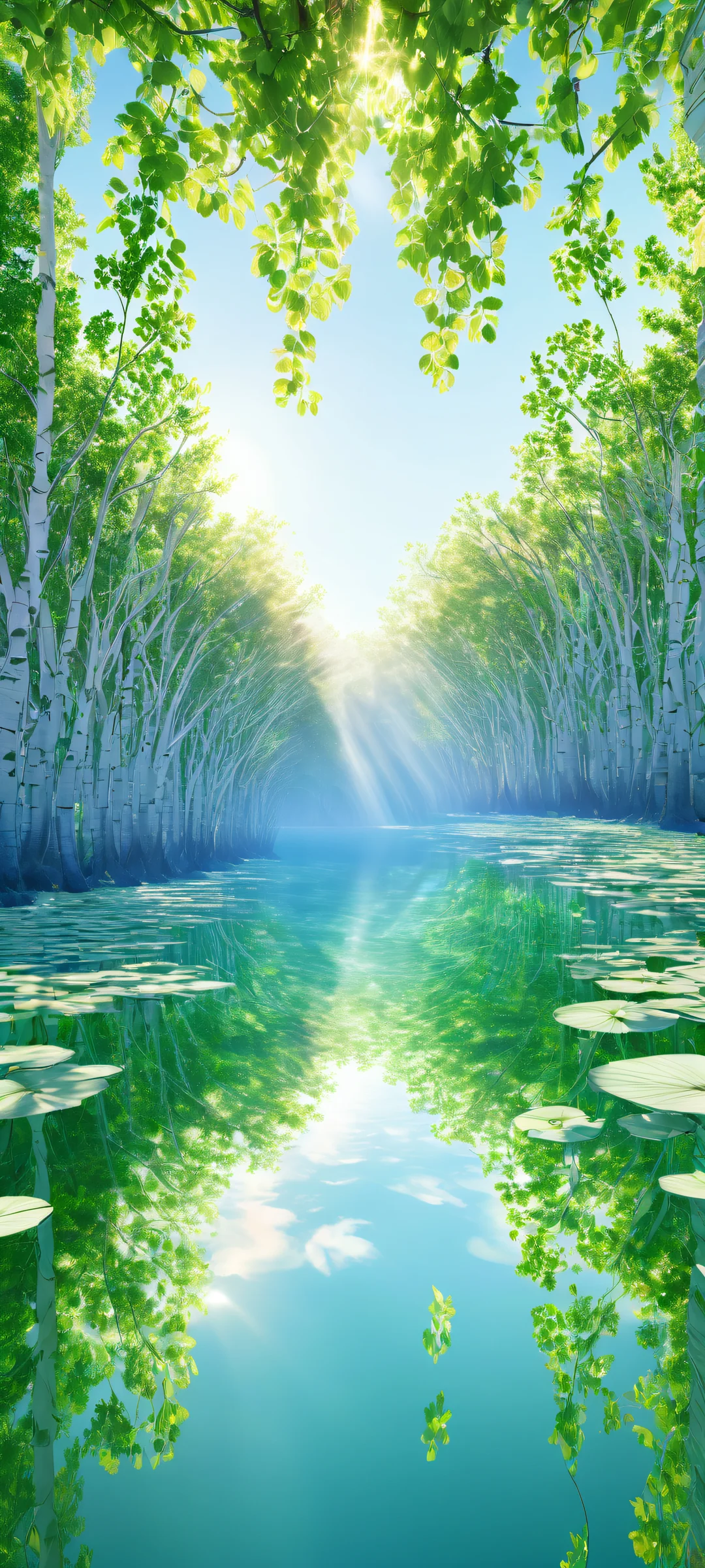 A breathtaking abstract artwork on a green background for iPhone/Android home screens, featuring intricate details and radiant colors.