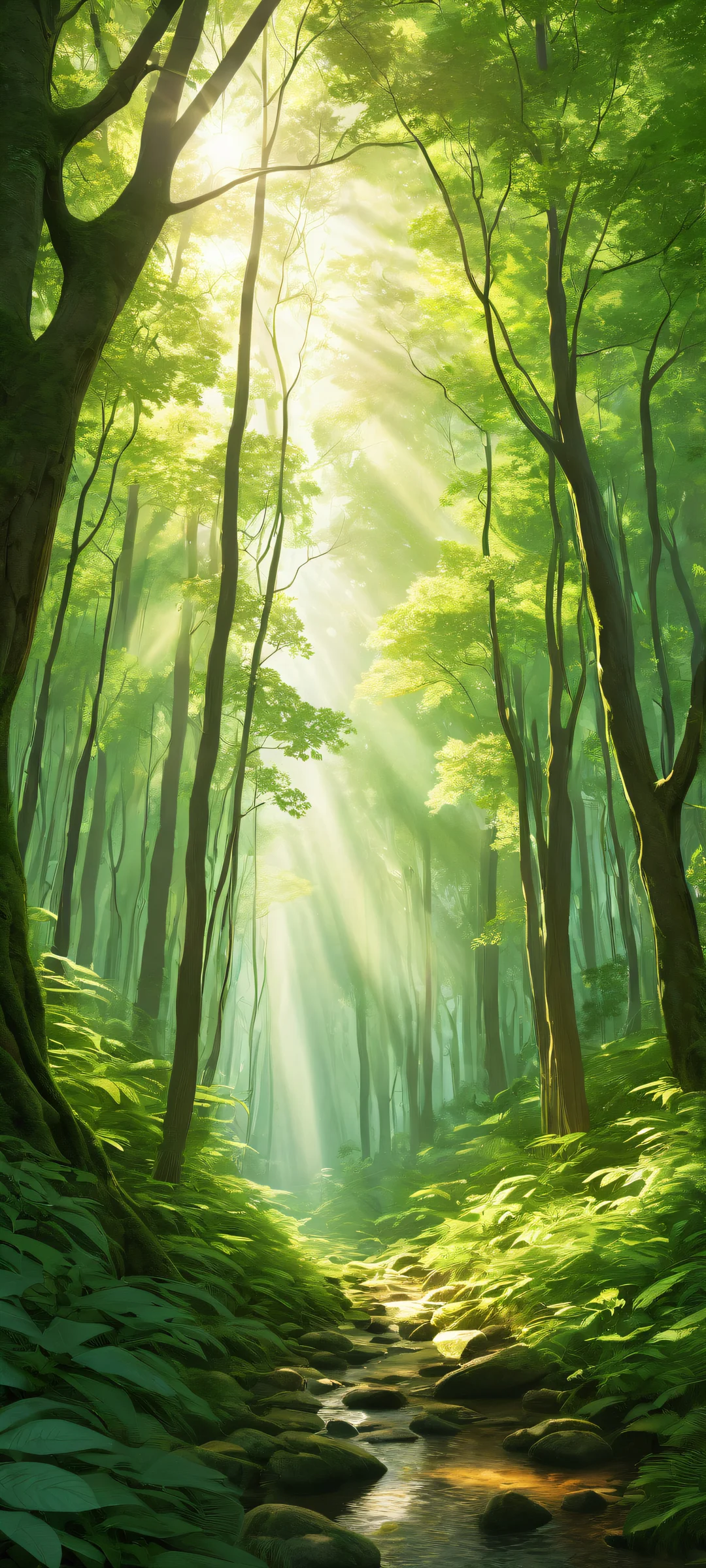 Breathtaking magnolia tree forest on iPhone and Android devices with intricate leaves and plants details