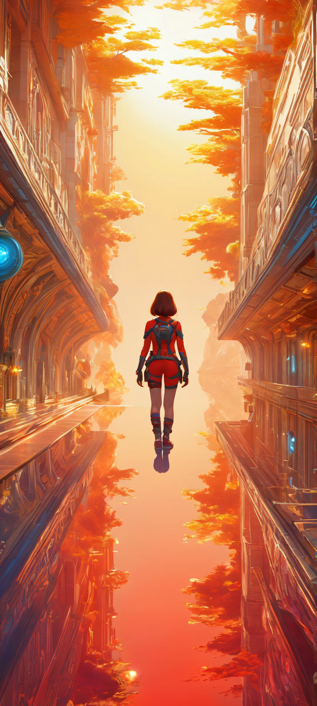 Video game characters in a void background with gradient effect, iPhone/Androidのホーム画面に最適.