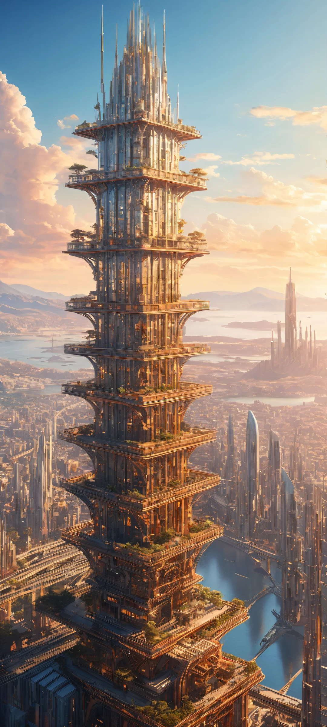 iPhone and Android users, behold this breathtaking artwork featuring minimalist structures and futuristic cityscapes. Perfectly optimized for your home screen.