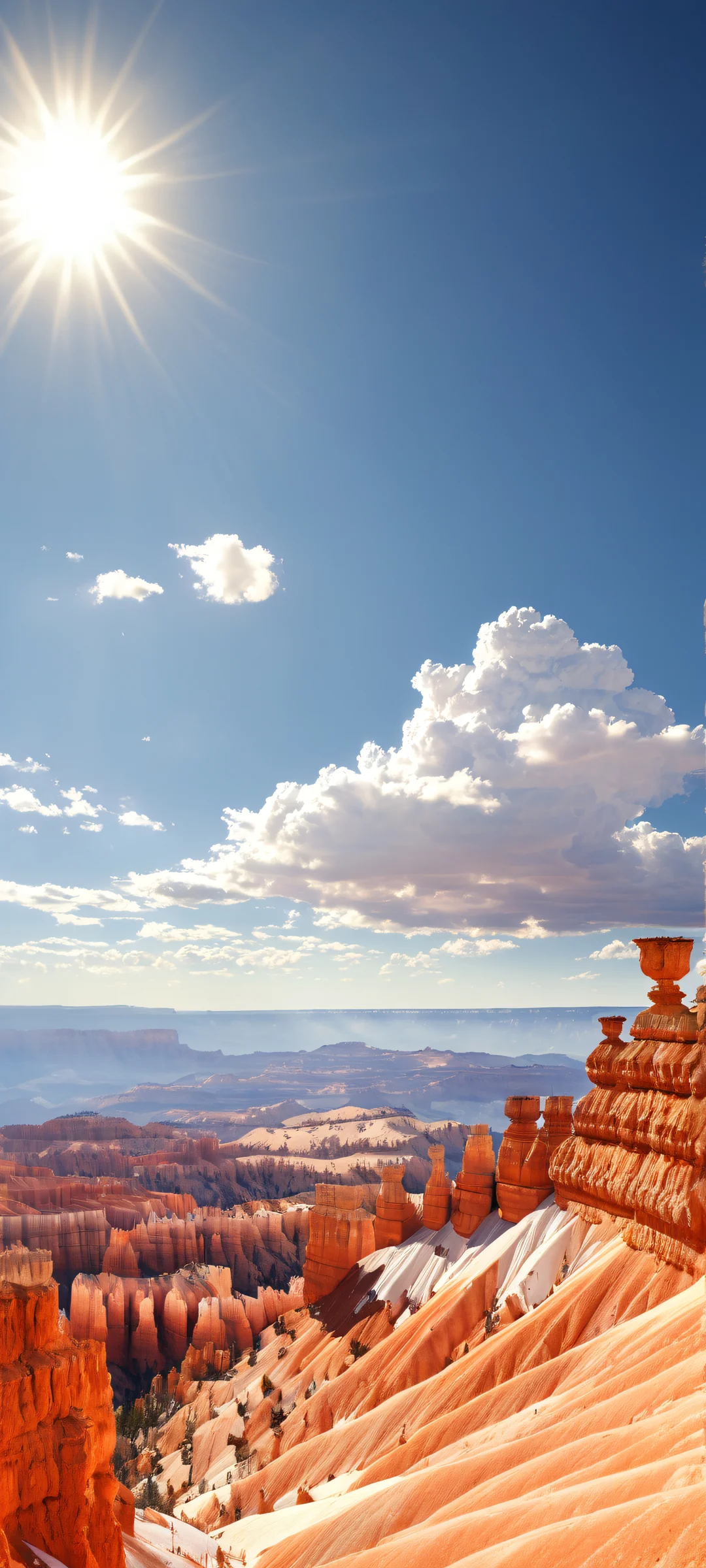 A majestic Bryce Canyon landscape reflected in a massive sphere, perfect for iPhone/Android home screens.