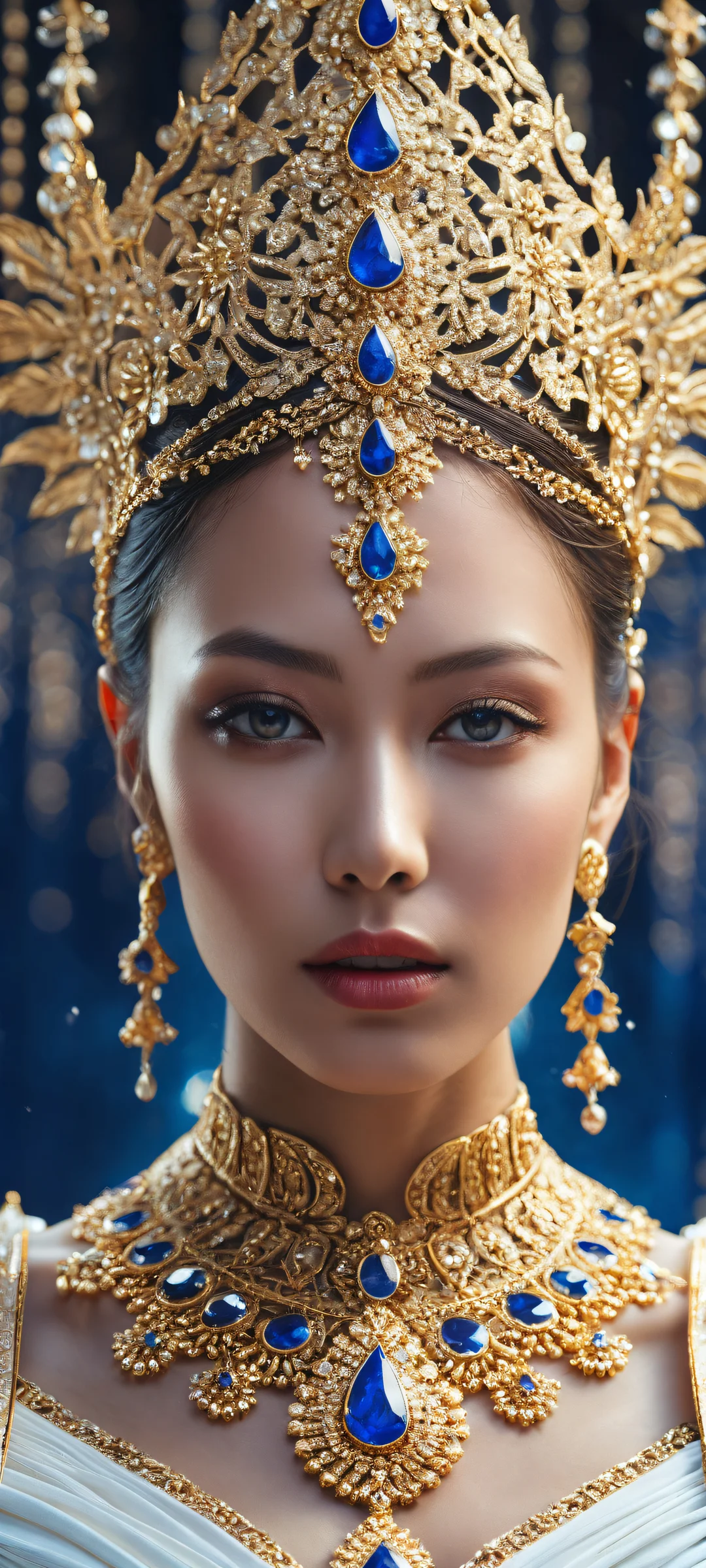 iPhone/Android compatible artwork featuring a breathtaking vertical portrait with intricate micro-details and extreme depth of field, Perfekt saubere obere Hälfte für die Benutzeroberfläche, and stunning visual impact.