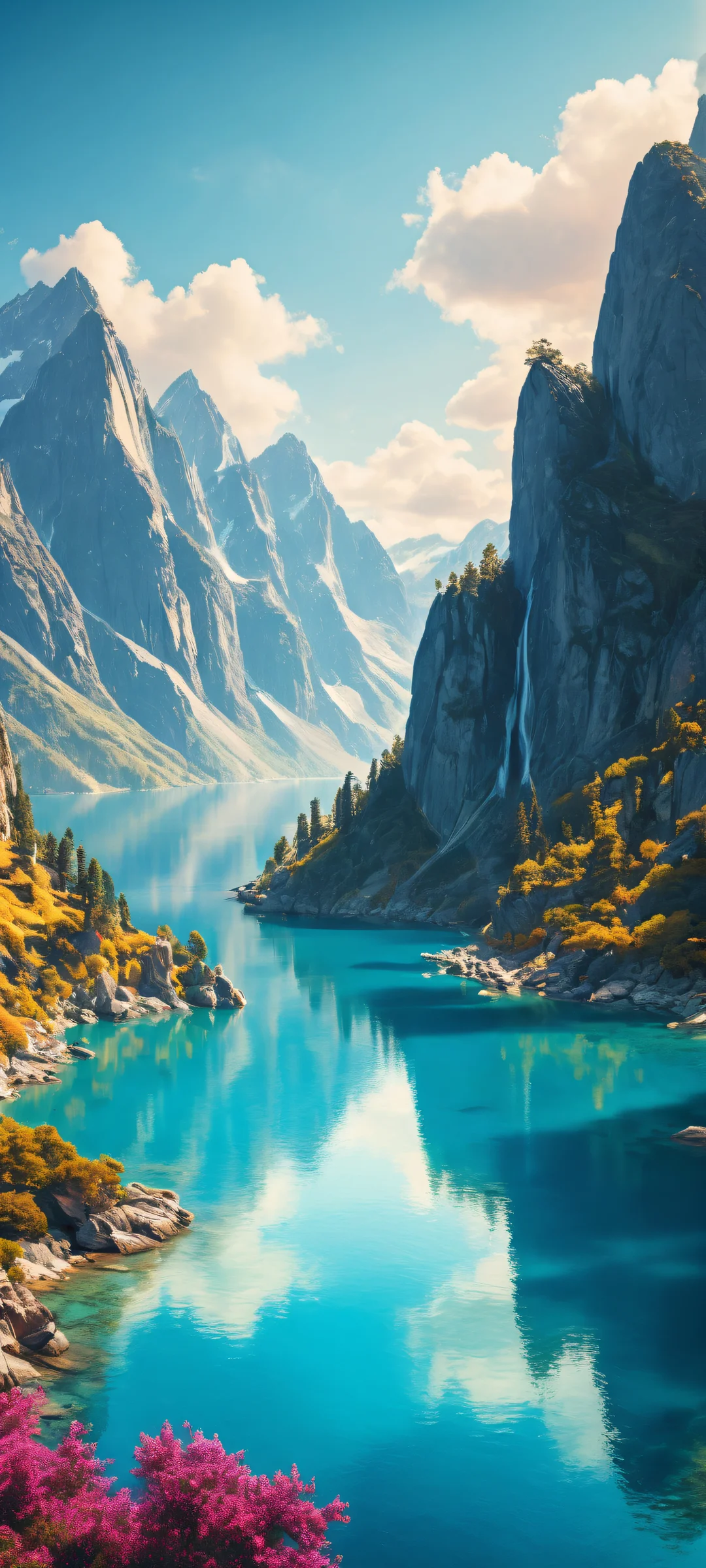 A surreal landscape with a central subject placed in the lower-middle, showcasing intricate micro-details and perfect breathing space for your iPhone/Android home screen.