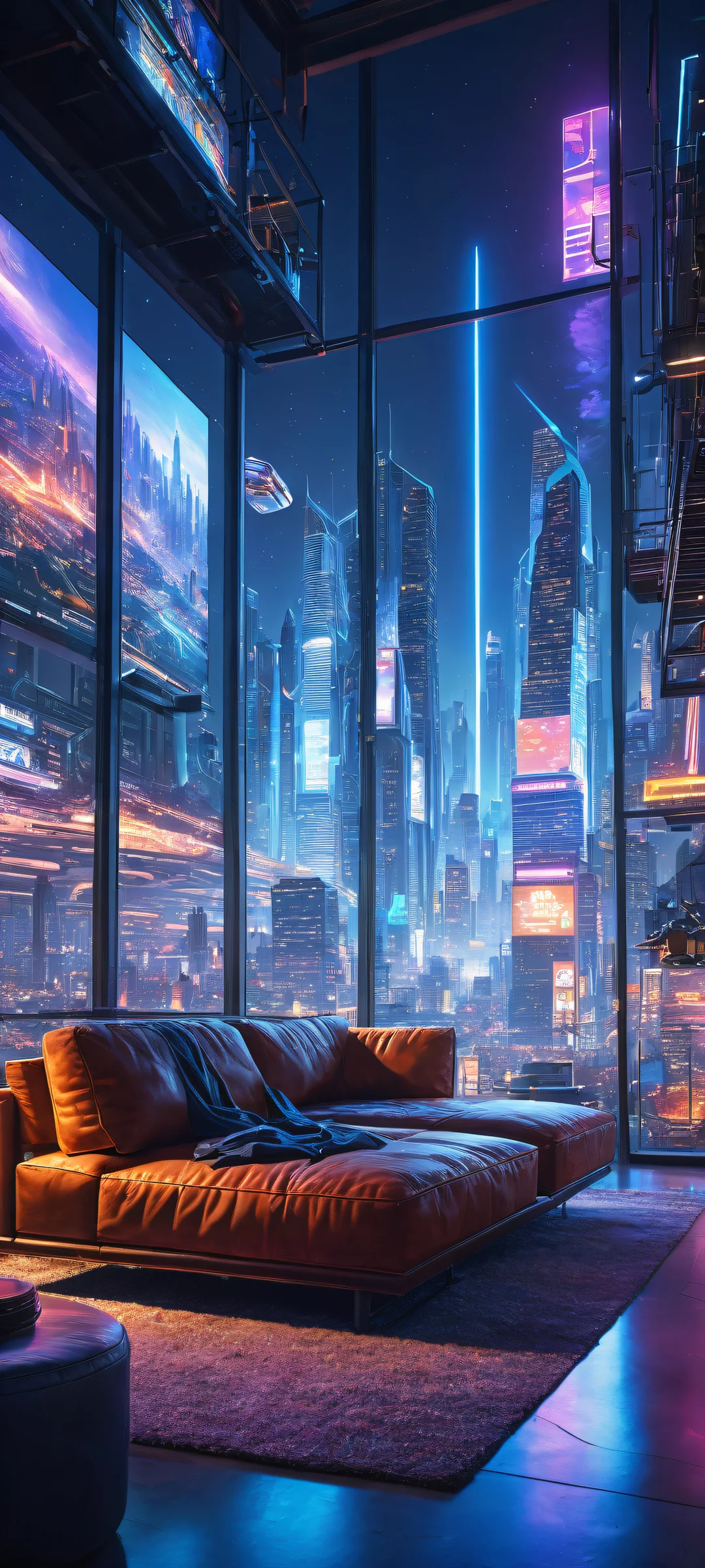 Video Game Characters in a futuristic cityscape on iPhone/Android