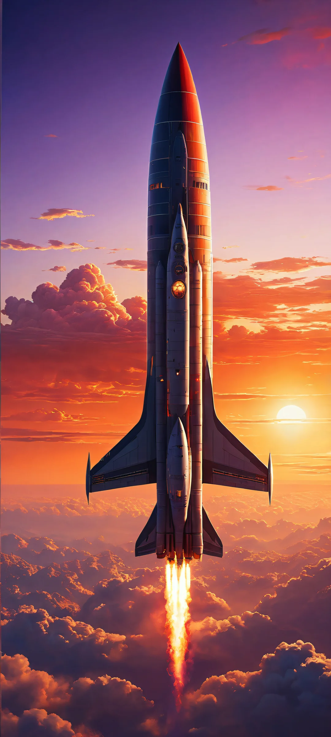 Ethereal Odyssey iPhone & アンドロイドの壁紙iPhone/Androidのホーム画面に最適 A futuristic spaceship design in stunning detail, perfect for iPhone/Android home screens, with breathtaking visuals and radiant colors.