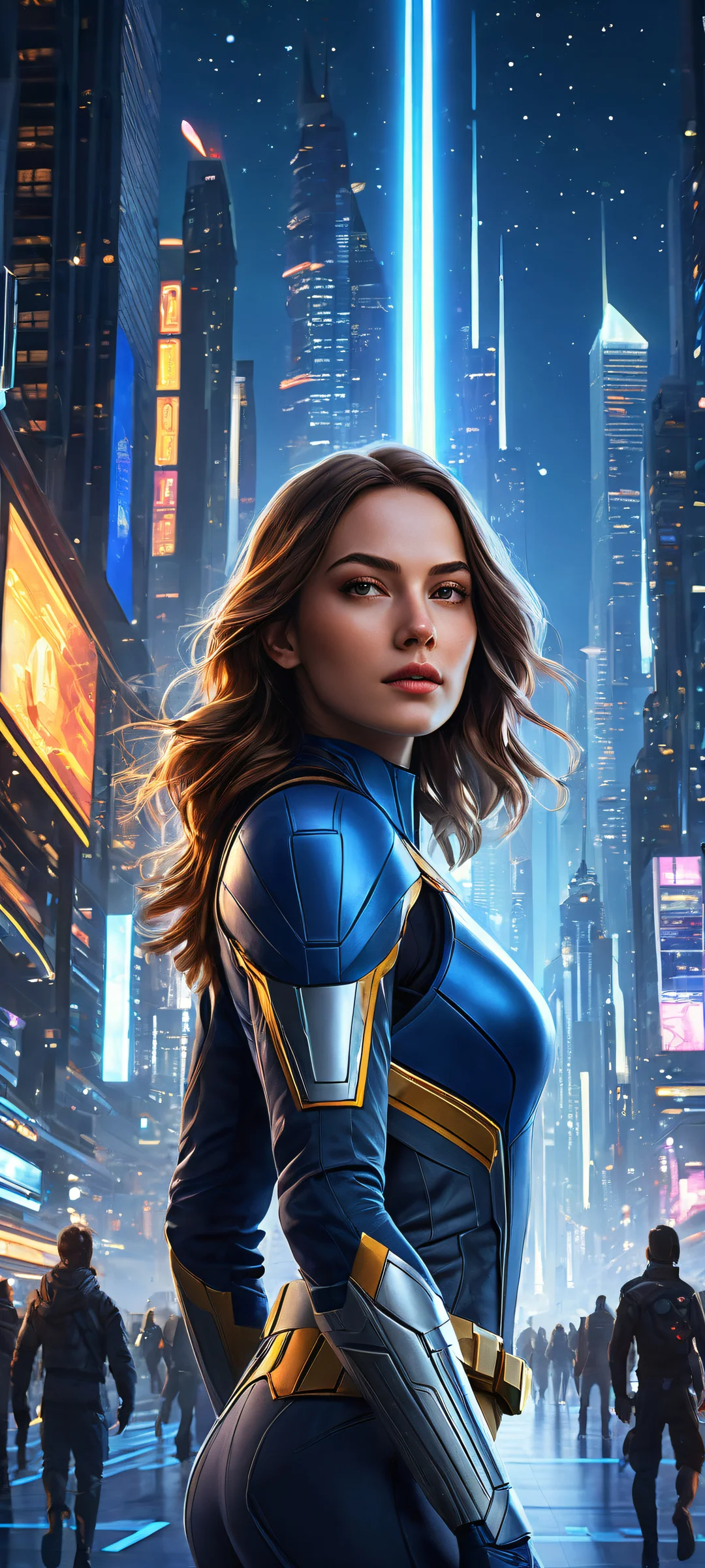 Explore a breathtaking digital artwork of video game characters against a futuristic cityscape or starry night sky, perfectly optimized for iPhone and Android home screens.