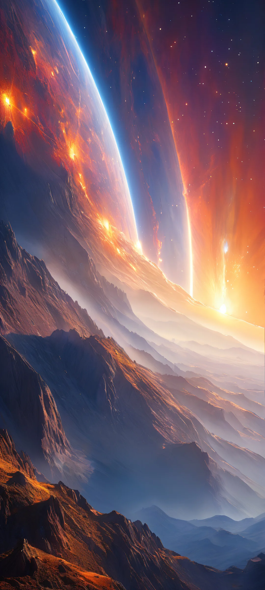 iPhone/Android wallpapers featuring breathtaking vertical portrait artwork of celestial bodies and a pure void, perfectly optimized for your mobile home screen.