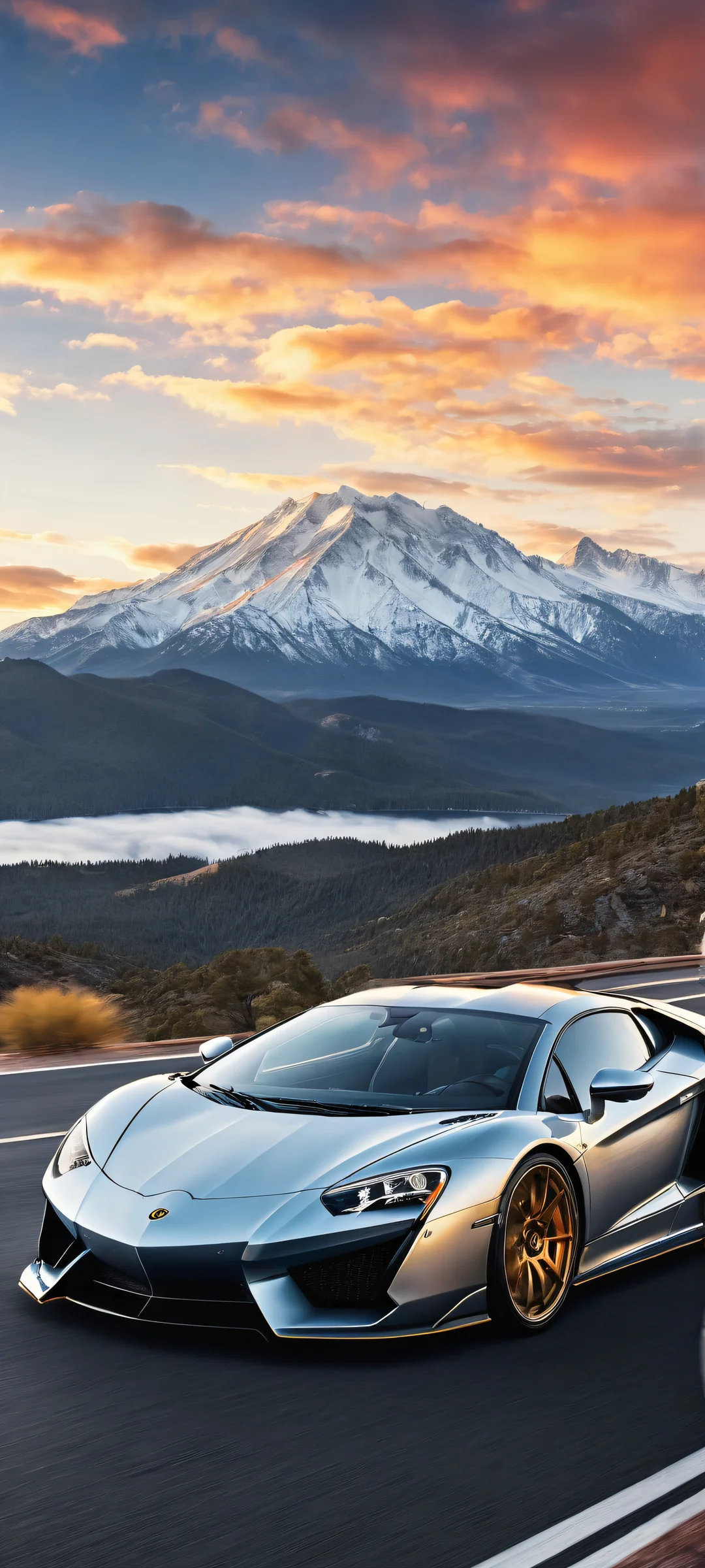 Aurora-tinted vehicle iPhone/Android wallpaper with intricate details and ethereal lighting