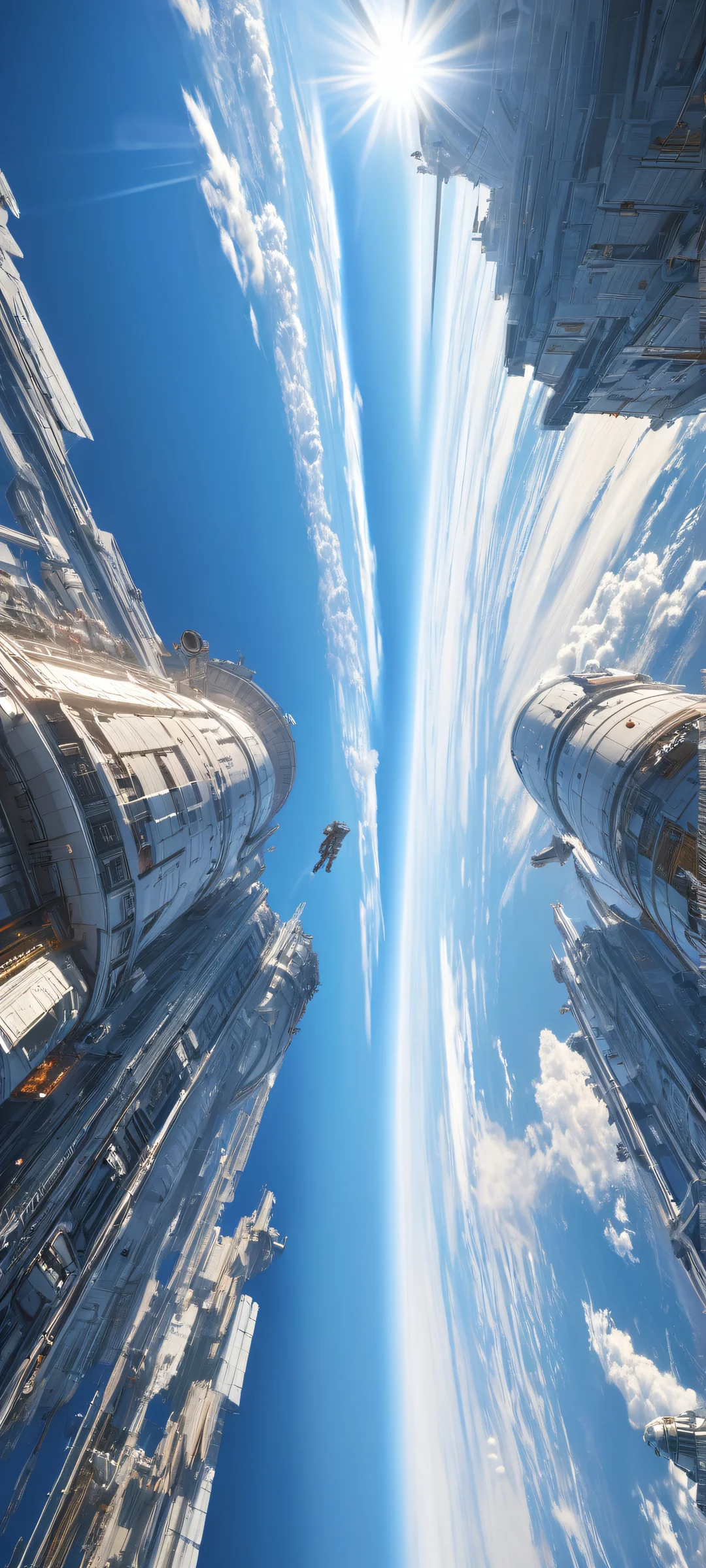 Breathtaking vertical portrait artwork of a planet and space station, parfaitement optimisé pour iPhone, SamsungGalaxy, et écrans d'accueil Android.