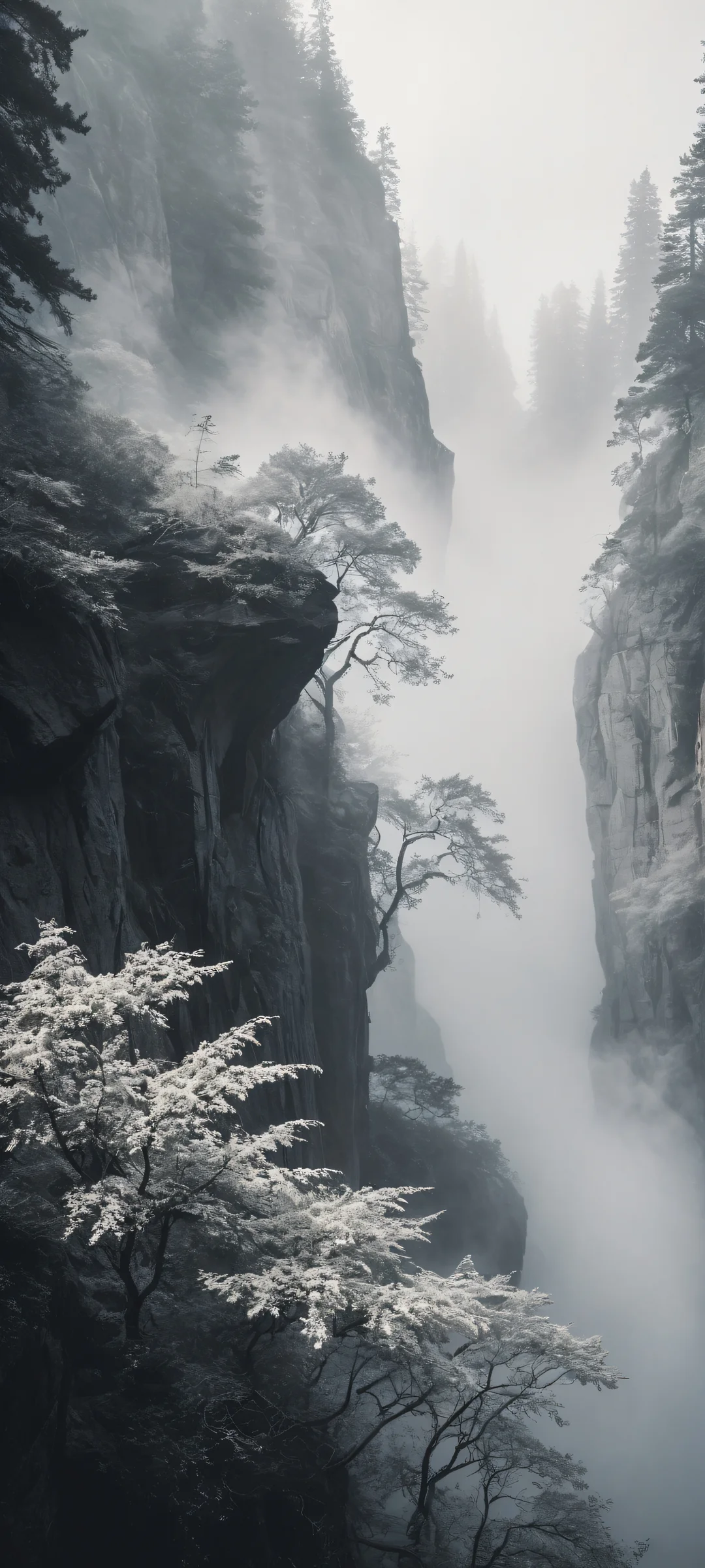 Ethereal Odyssey Lock Screen for iOS & Android iPhone and Android users, immerse yourself in this breathtaking Unreal landscape featuring intricate micro-details of misty morning fog. Perfectly optimized for home screens.