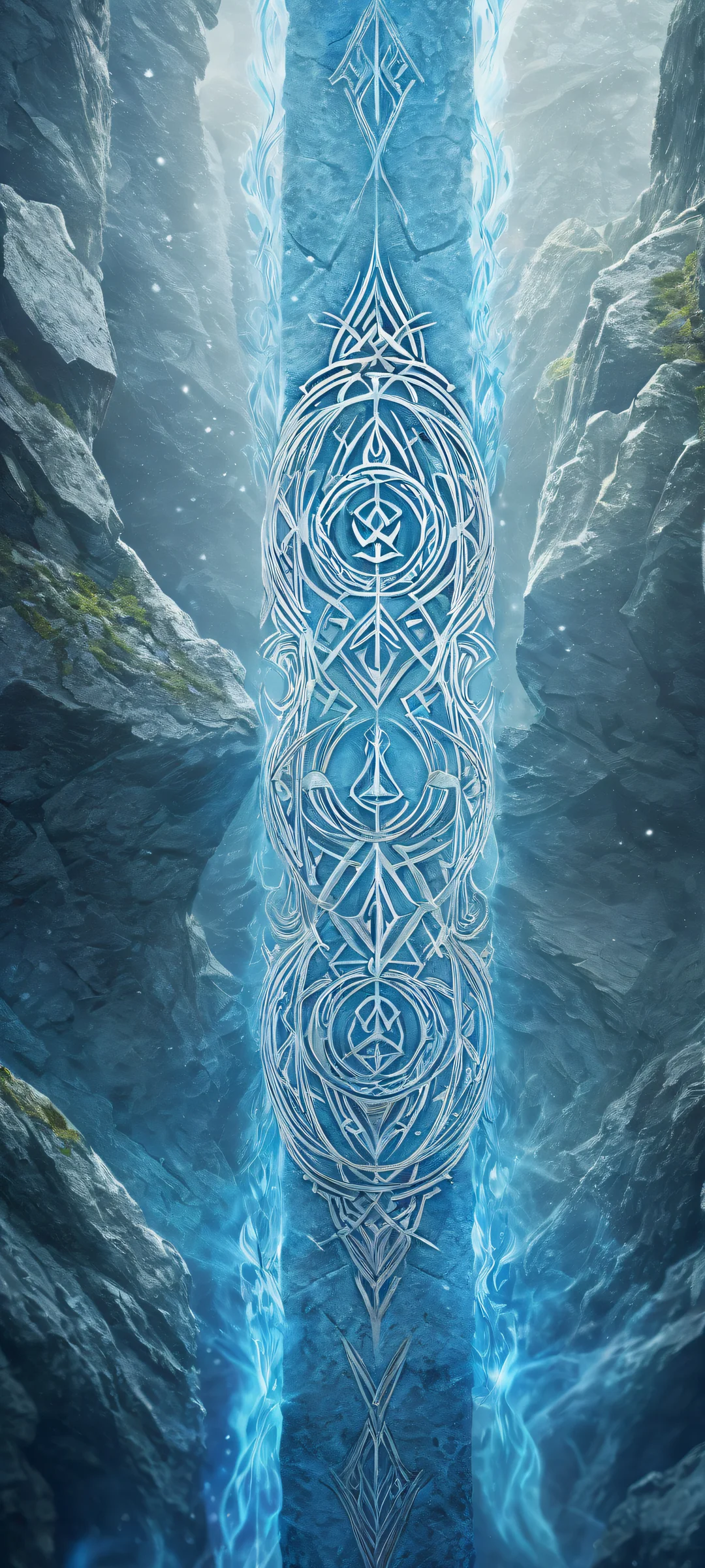 Ancient runes on iPhone/Android home screen with mystical orb and ethereal energy.
