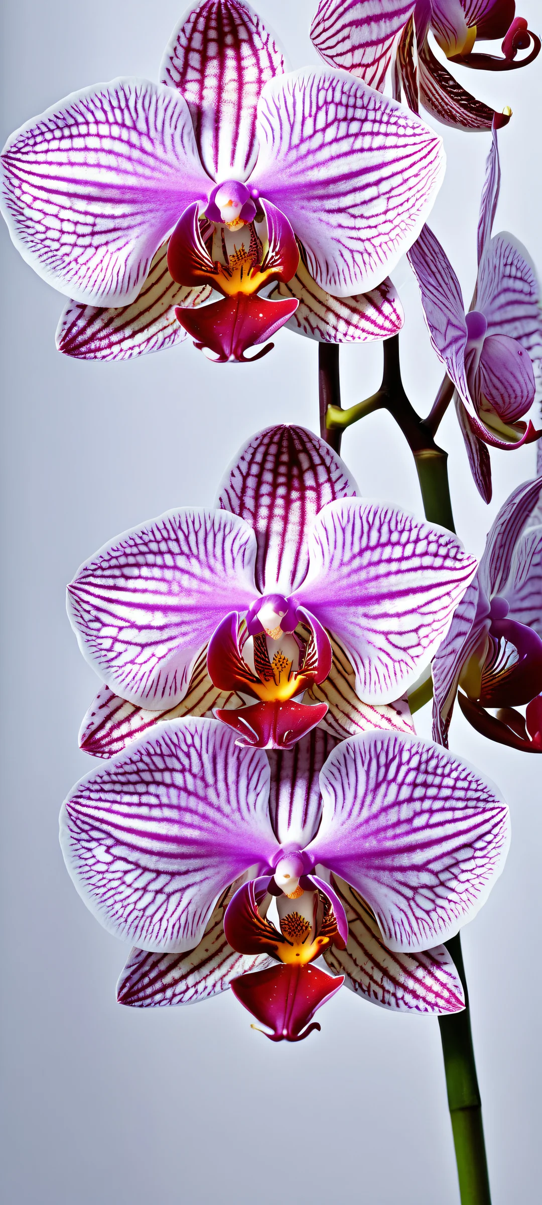 Beautiful orchid portrait on a clean background, perfectly suited for iPhone/Android home screens.