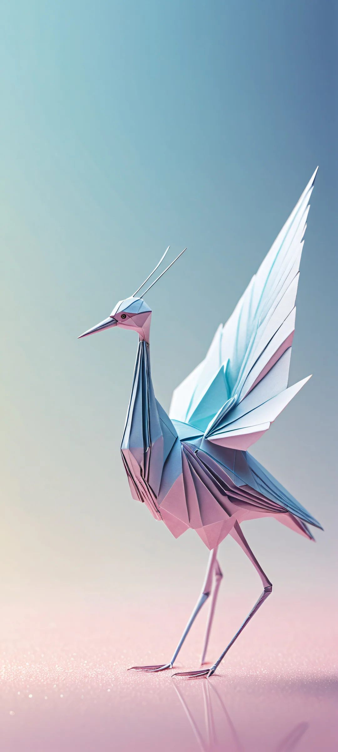 A stunning origami crane on a clean background for iPhone and Android phones. Perfectly optimized for home screens.