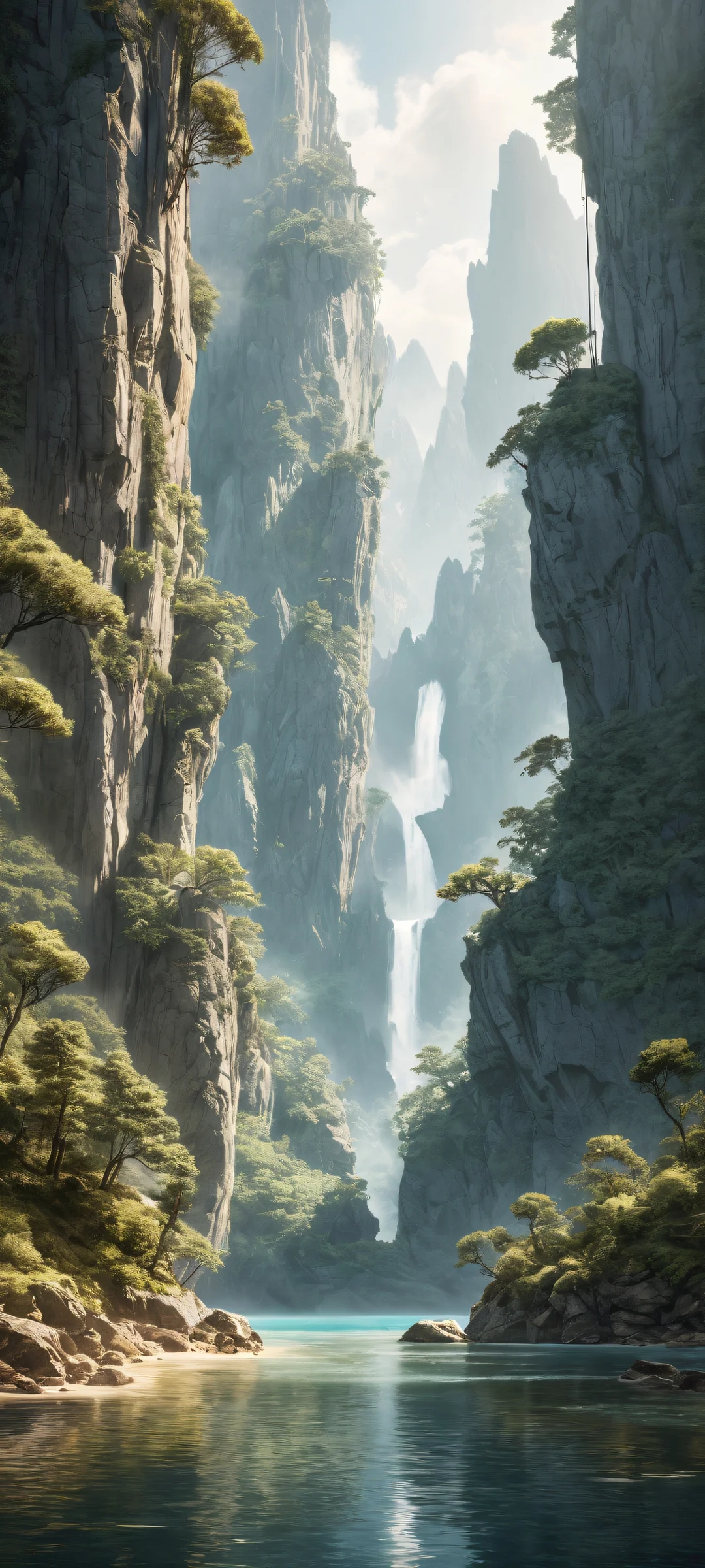 Stunning iPhone and Android mobile wallpaper featuring an ethereal landscape with intricate micro-details, perfect for home screens.