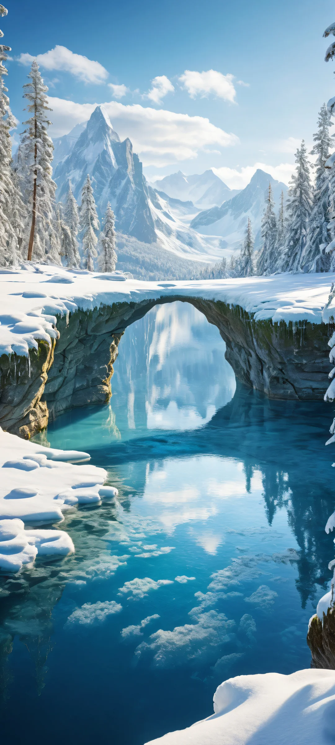 A majestic frog's eye view of an archipelago suspended in the sky on iPhone/Android, featuring breathtaking digital art with radiant colors and intricate details.