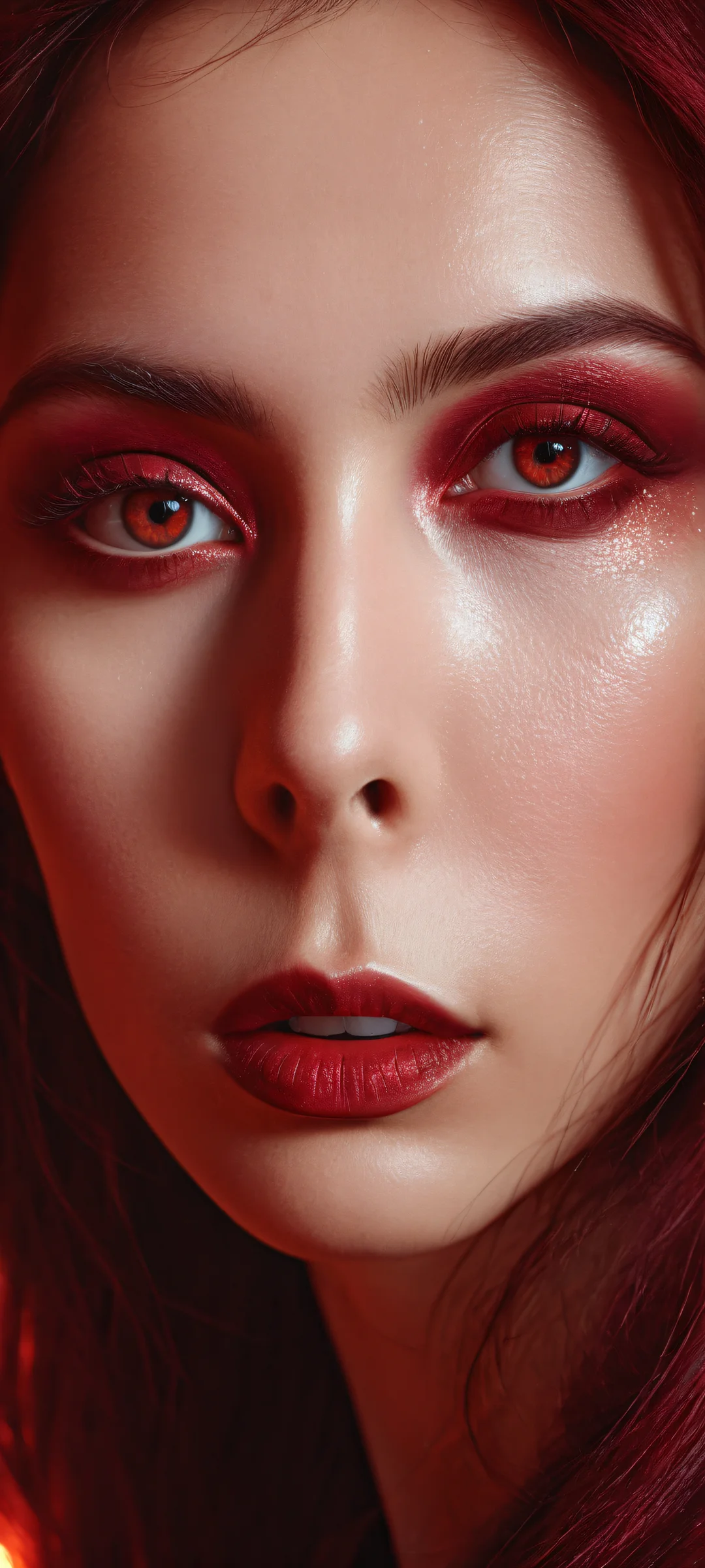 A breathtaking vertical portrait artwork featuring a broken image icon with a faint troll face, set against a maroon background, perfeito para telas iniciais de iPhone/Android.