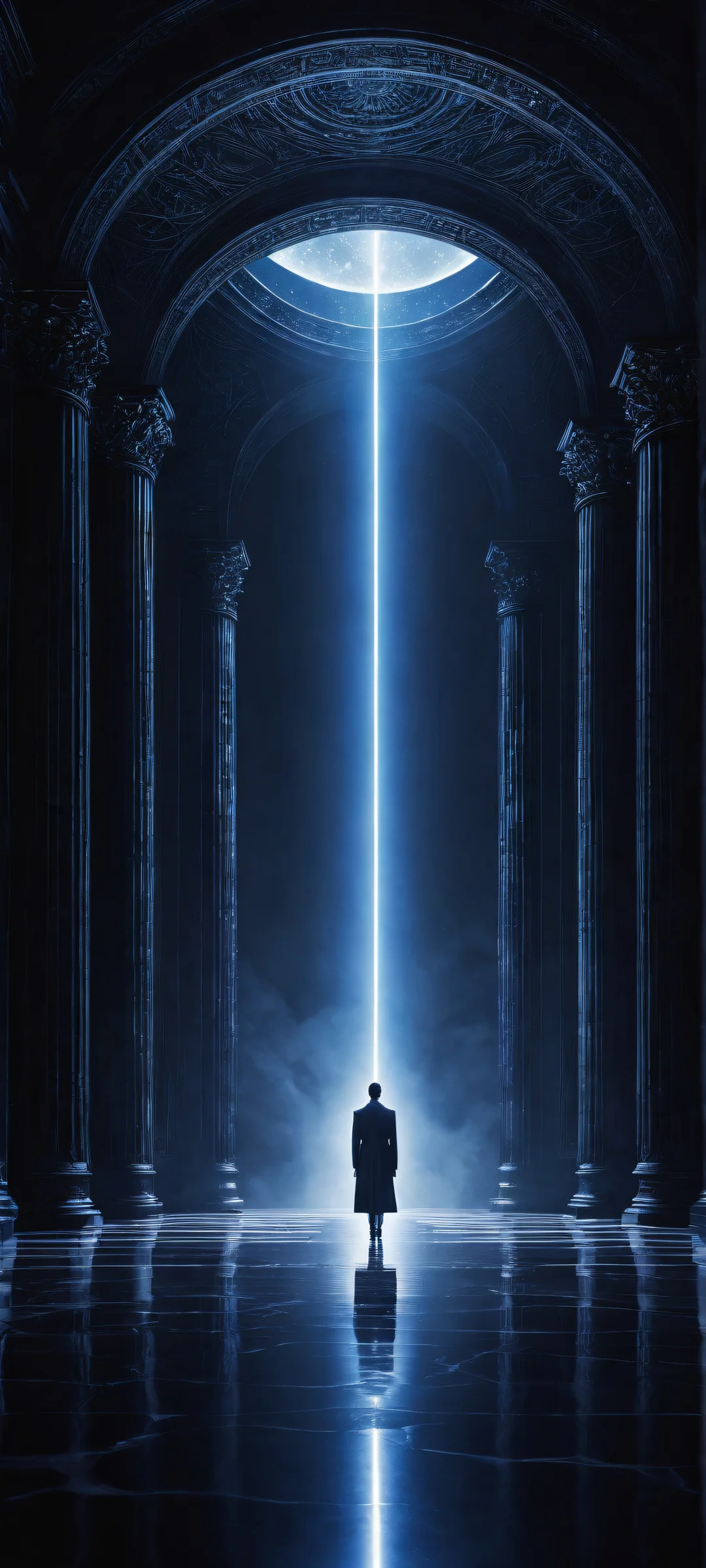 iPhone and Android users will be mesmerized by this breathtaking vertical portrait artwork of an otherworldly portal, perfeitamente otimizado para suas telas iniciais.