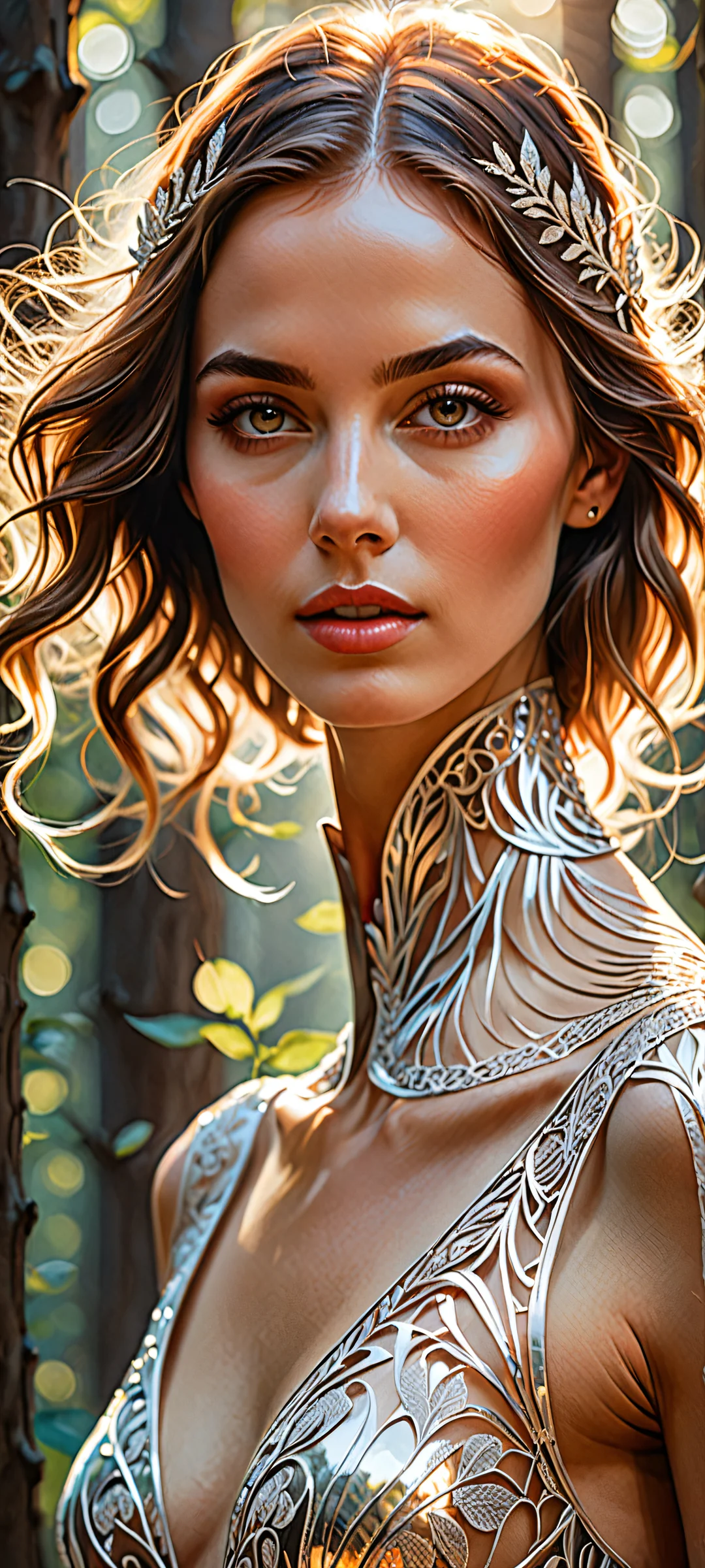 Stunning portrait artwork on a clean white background, perfect for iPhone or Android home screens.