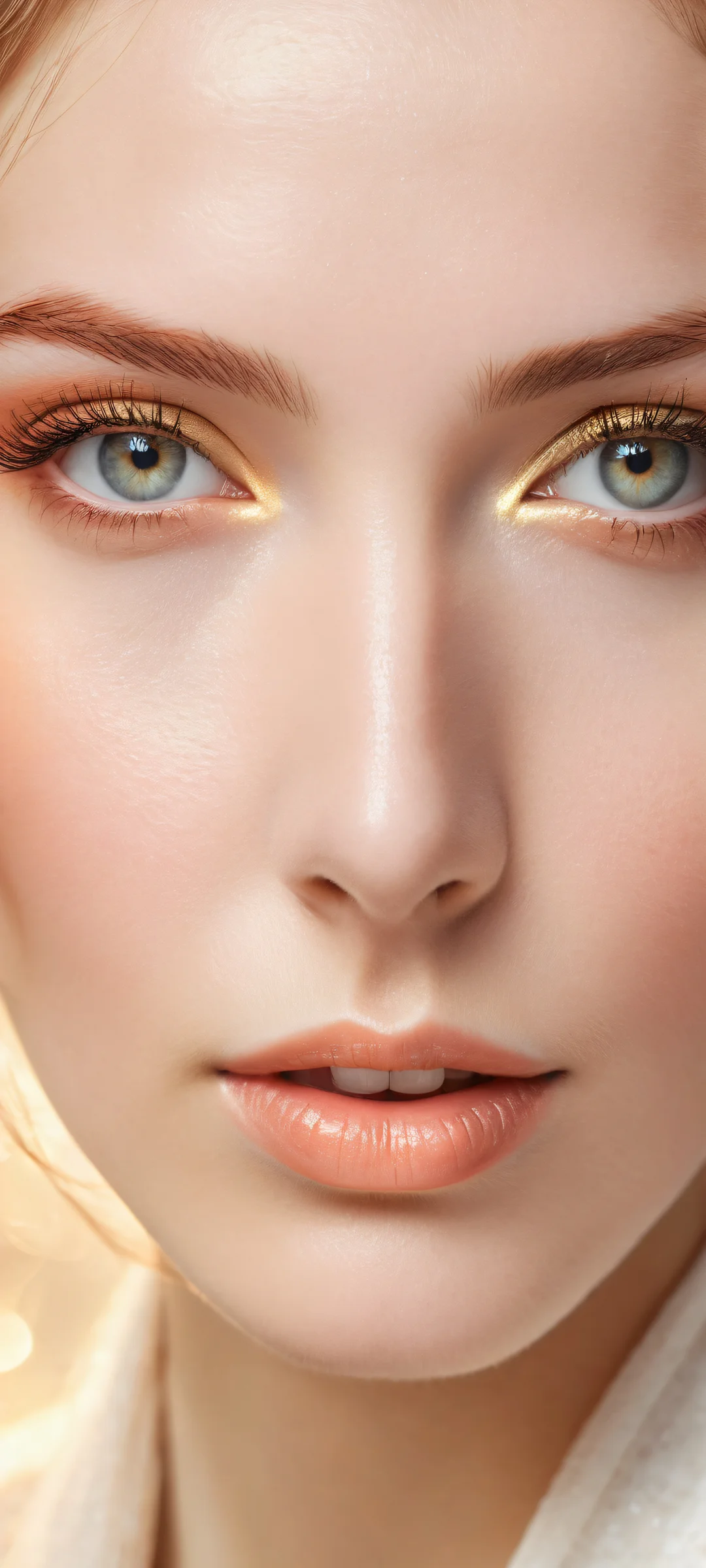 A serene digital artwork featuring a gentle being with intricate facial details, perfectly suited for iPhone and Android home screens.