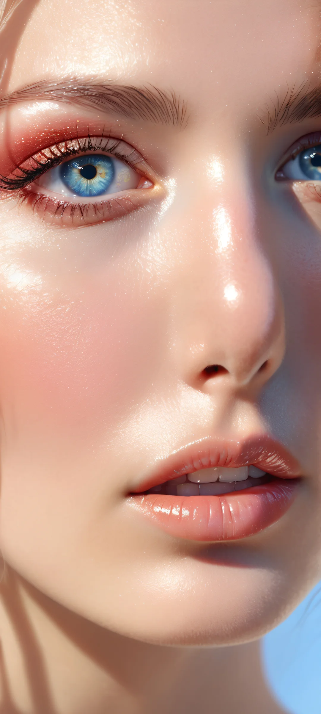 Stunning portrait of a beautiful face on iPhone and Android devices. Perfectly optimized for home screens.