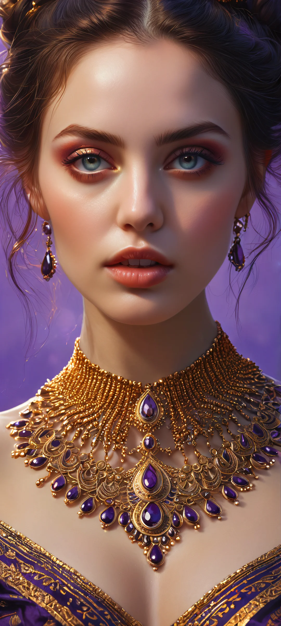 Fundo de smartphone QHD de retrato etéreoAndroid Beautiful digital artwork of a woman on iPhone/Android