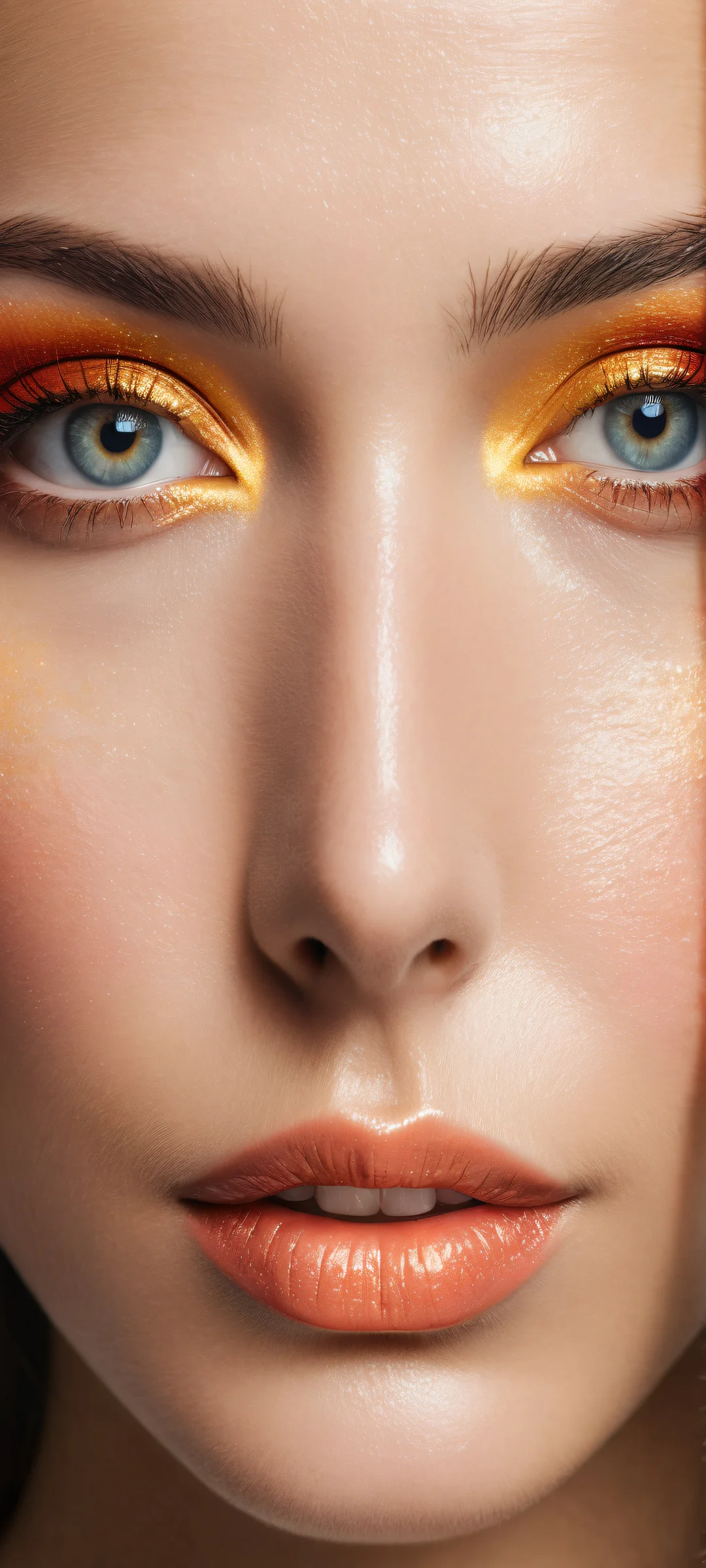 A breathtaking portrait of a face on an iPhone or Android device with intricate details and void in the background.