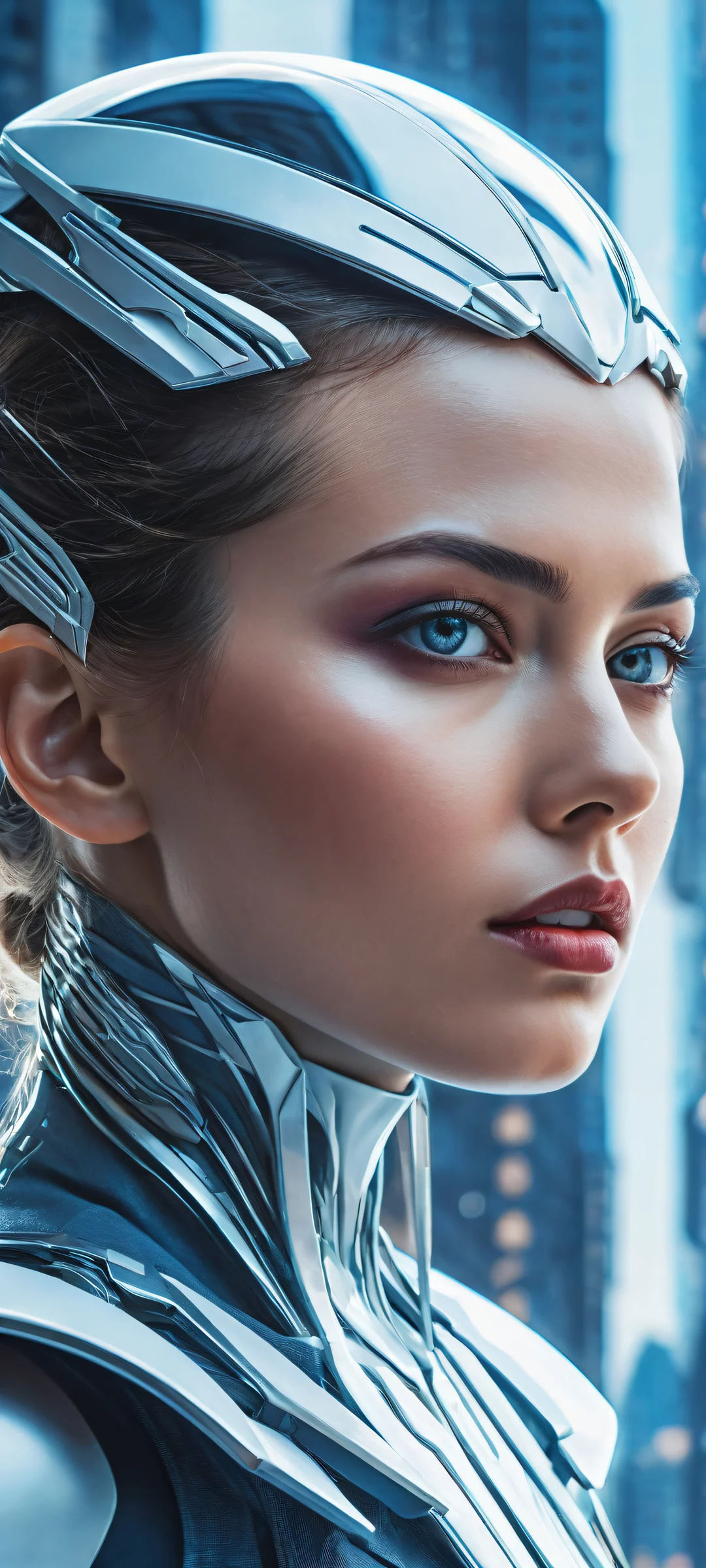 Detailed Face artwork with micro-details, iPhone/Android ready, futuristic cyberpunk style