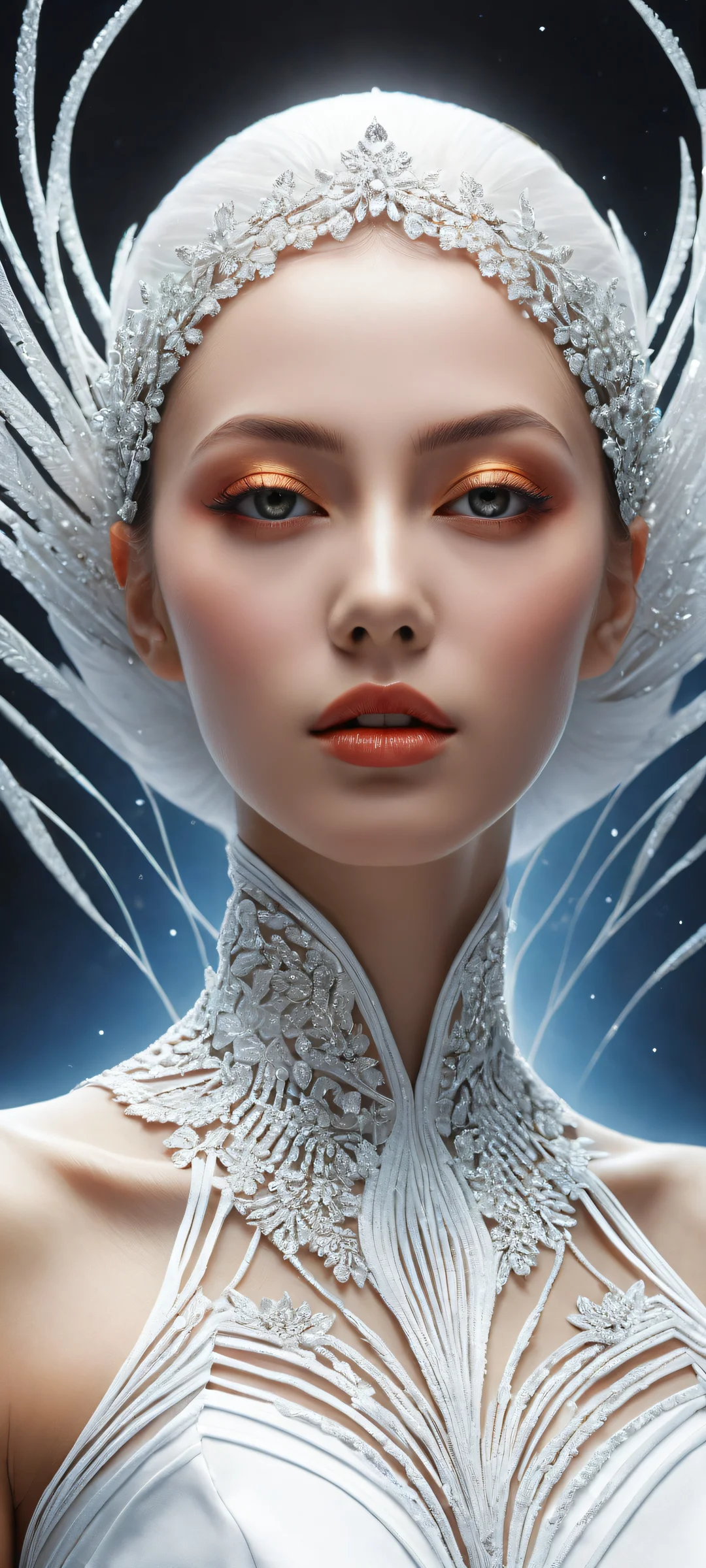 Stunning iPhone/Android wallpaper featuring an award-winning digital art portrait with intricate micro-details and radiant colors.