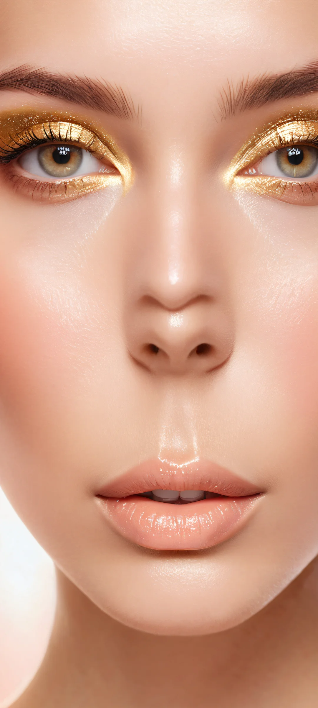 A beautifully rendered face on a clean void background for iPhone/Android wallpapers with micro-details and depth of field.