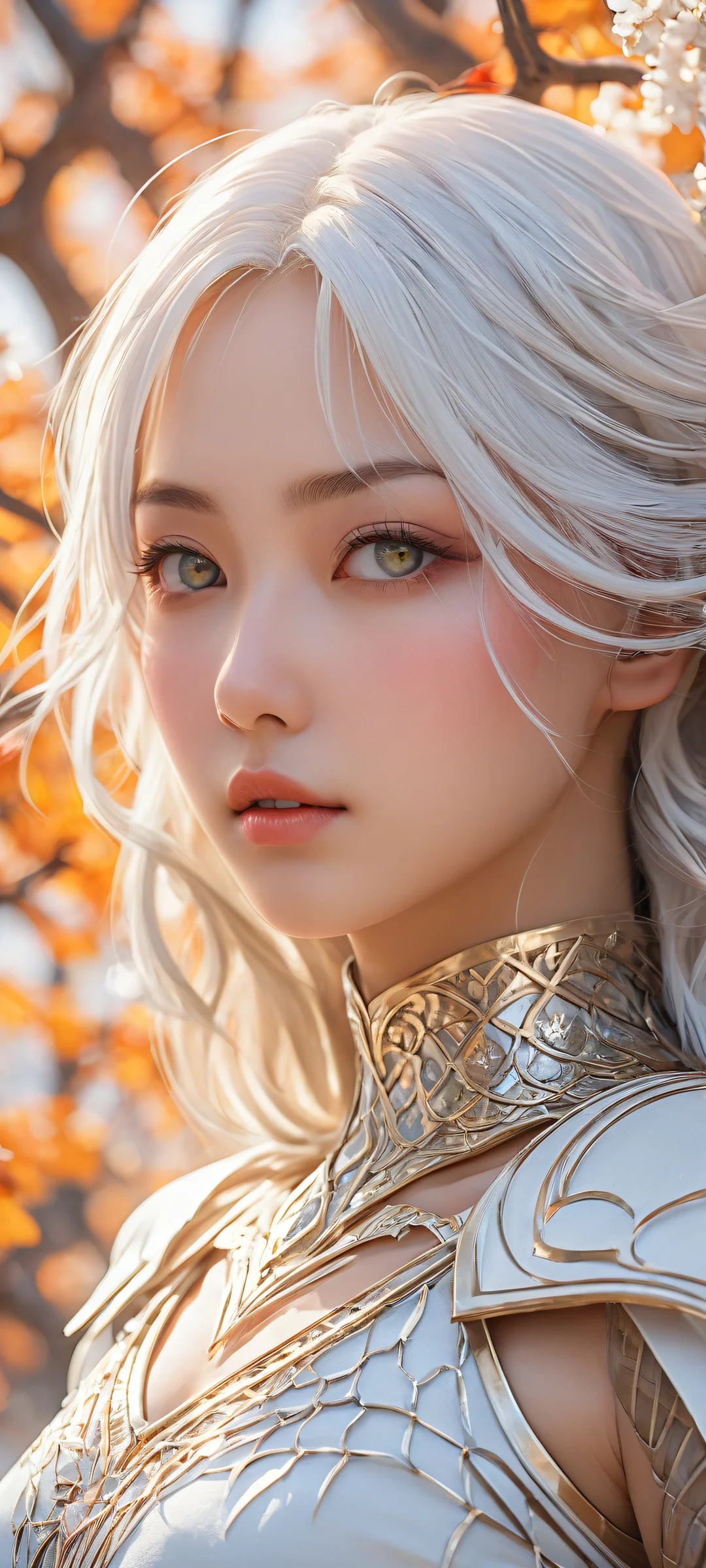 Anime girl on a plaid background with intricate textures and ray-traced reflections. iPhone/Androidのホーム画面に最適.