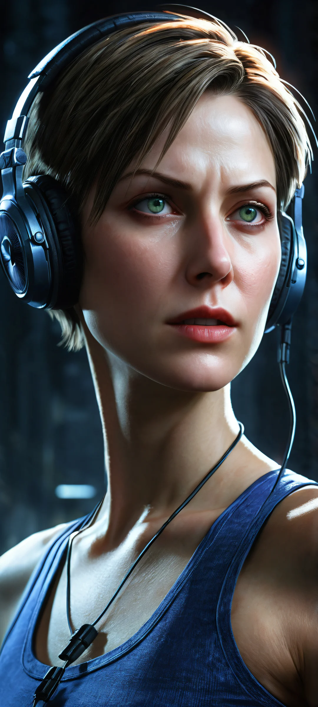 Jill Valentine, the iconic character from Resident Evil, takes center stage amidst an eerie atmosphere of darkness and void. This stunning digital artwork is perfectly optimized for iPhone, Galáxia Samsung, e telas iniciais do Android.