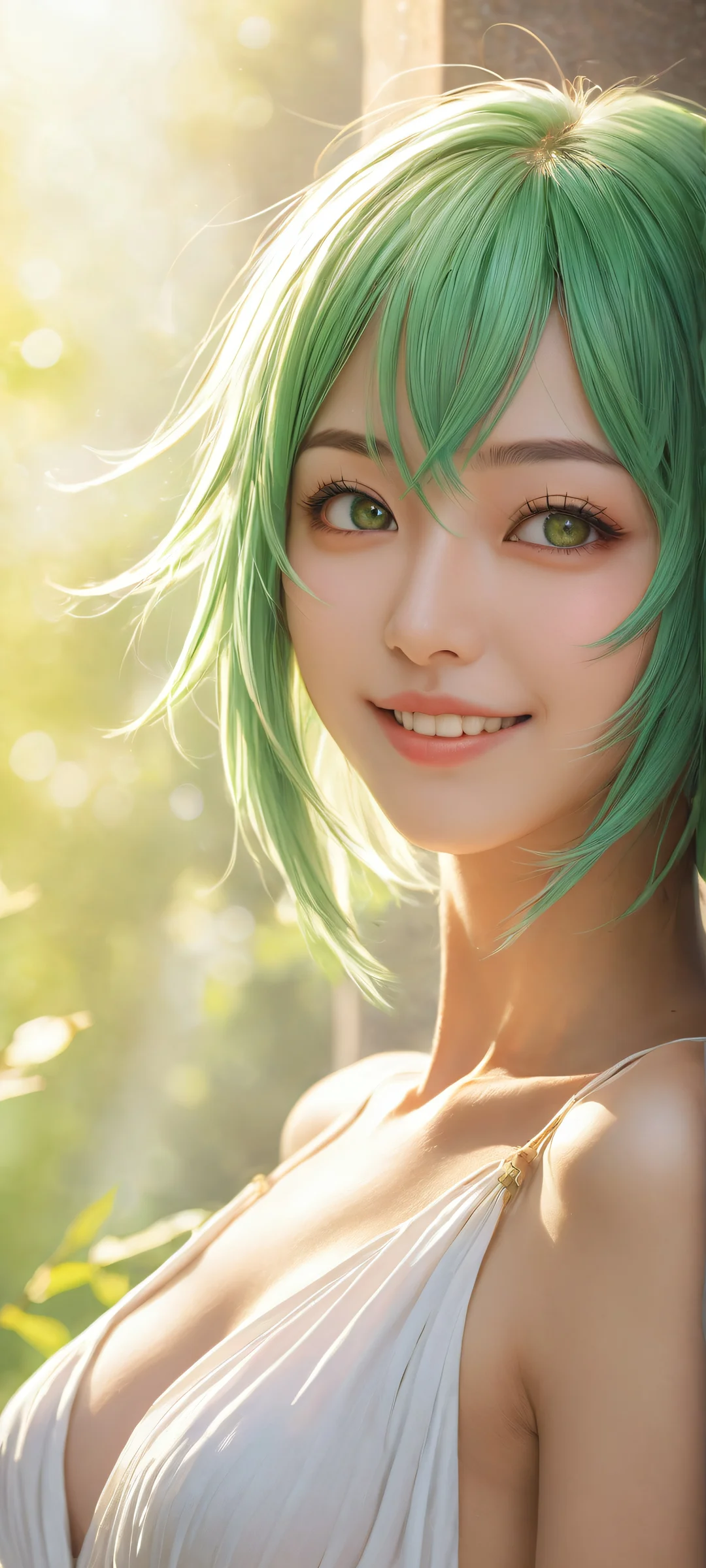 A breathtaking portrait of an anime girl on a pure void background, Perfectamente optimizado para pantallas de inicio de iPhone y Android..