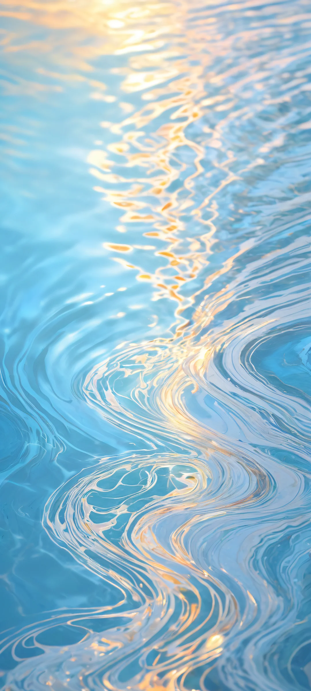 A stunning glass marble falls into calm water, Perfectamente optimizado para pantallas de inicio de iPhone y Android..