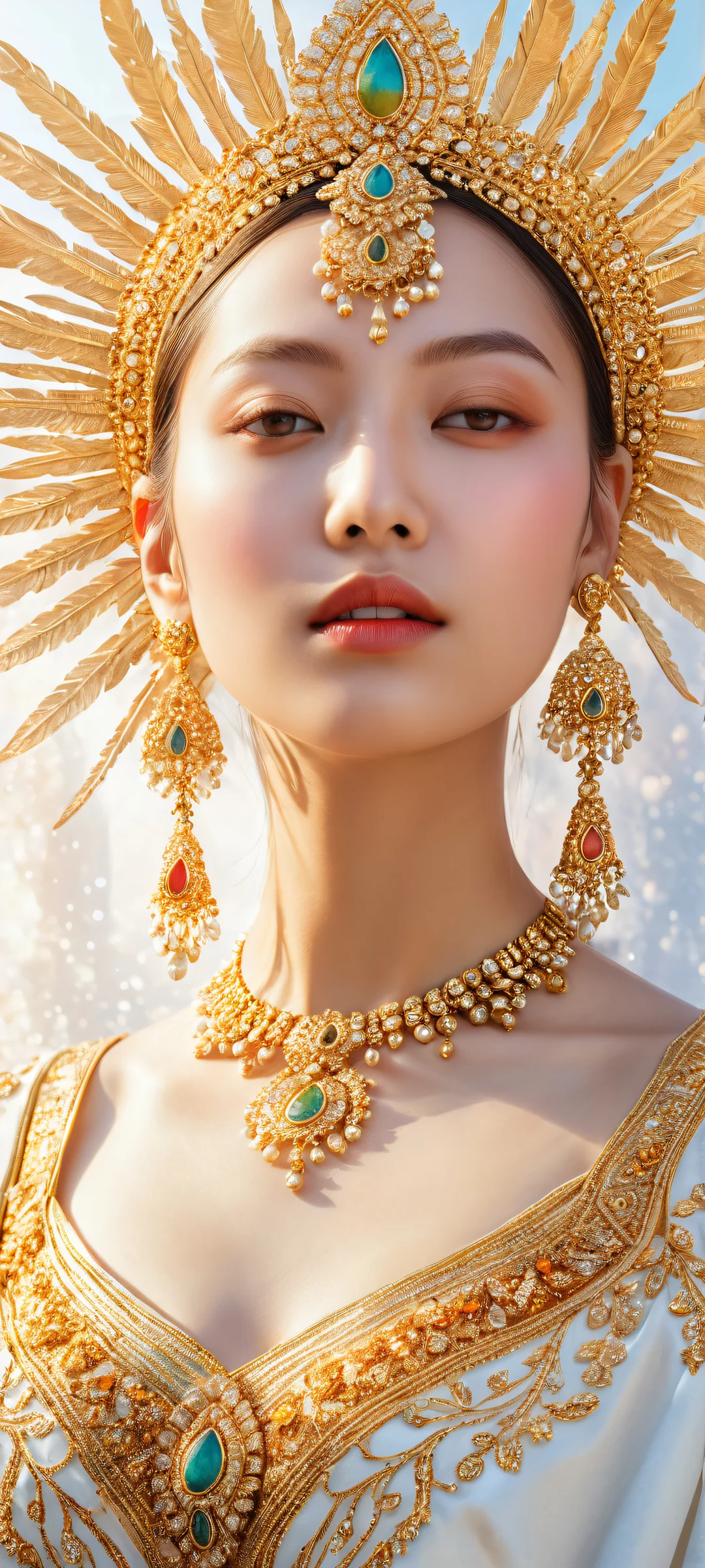 A stunning portrait artwork of intricate details on a pure void background, iPhone と Android のホーム画面に完全に最適化.