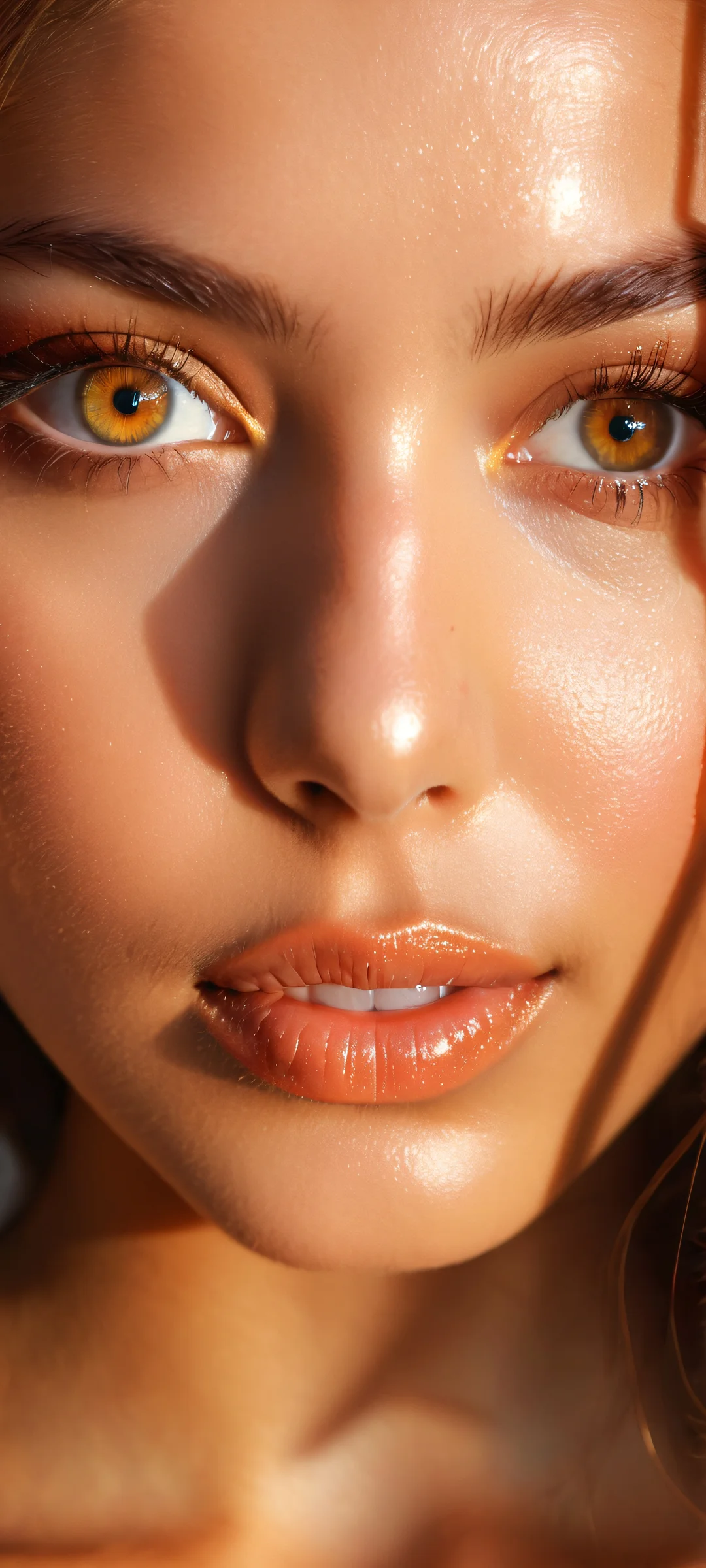 Ethereal Radiance 2K QHD Home Screen A stunning girl with warm smile and radiant eyes on iPhone/Android