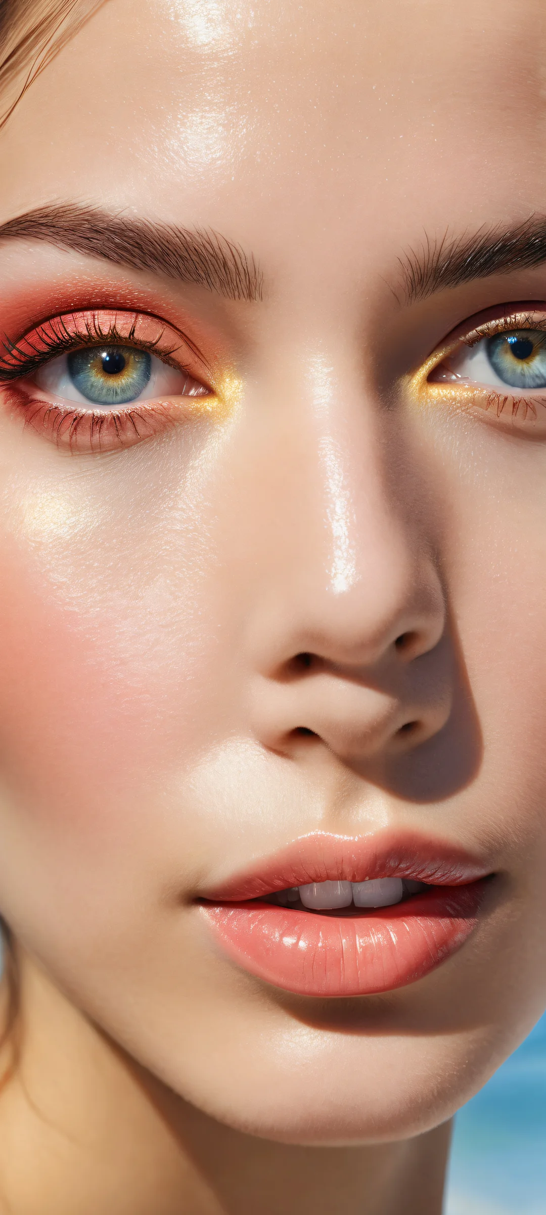 Breathtaking digital art of a realistic face on an iPhone or Android device.