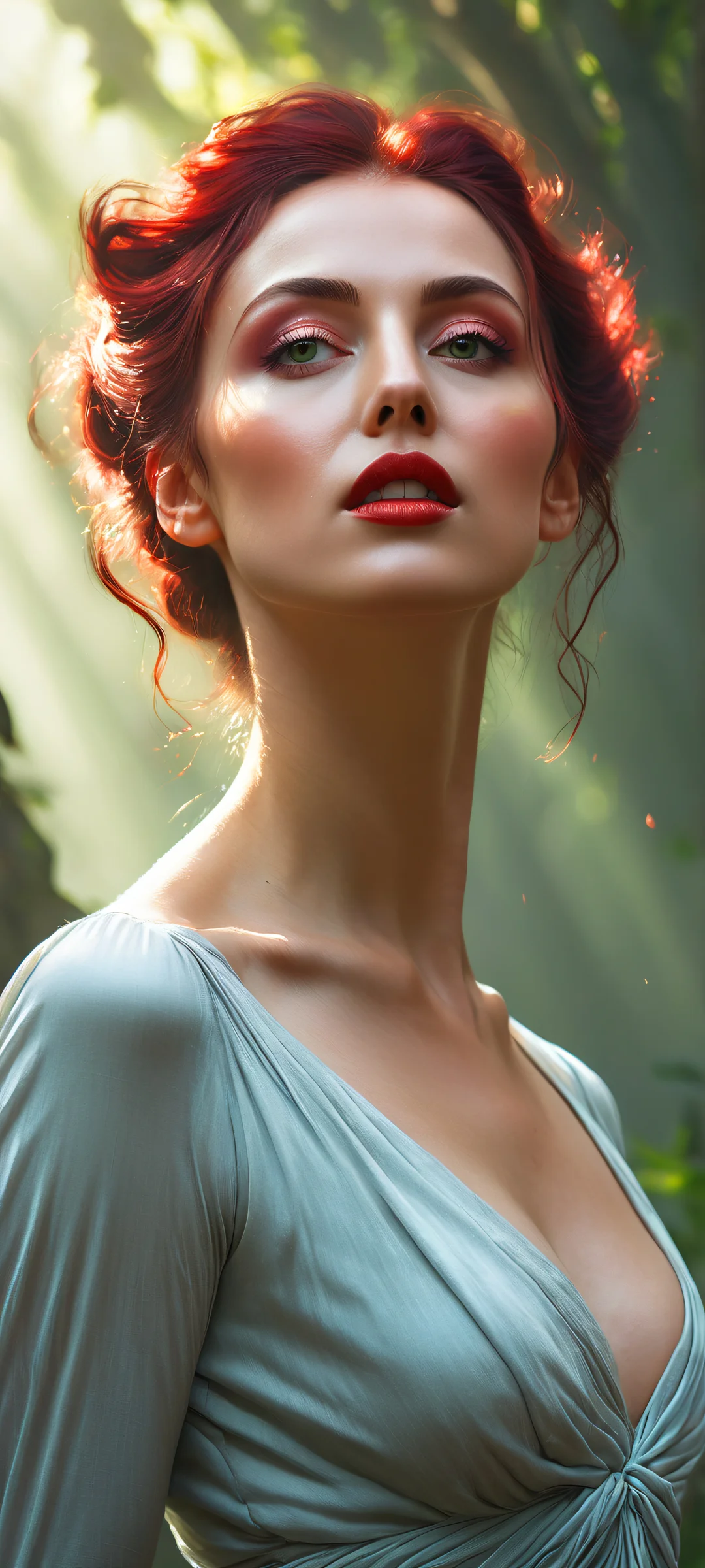 Breathtaking portrait of Grace Ashcroft on a pure void background, perfectly optimized for iPhone/Android home screens.