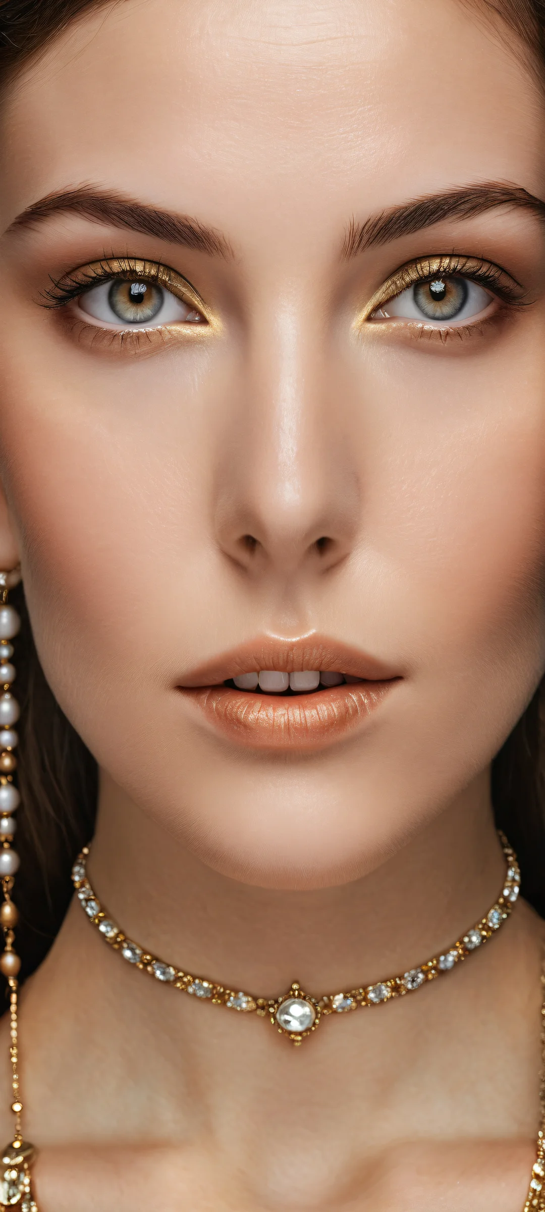 Portrait of a woman with intricate details and smooth skin on iPhone/Android device