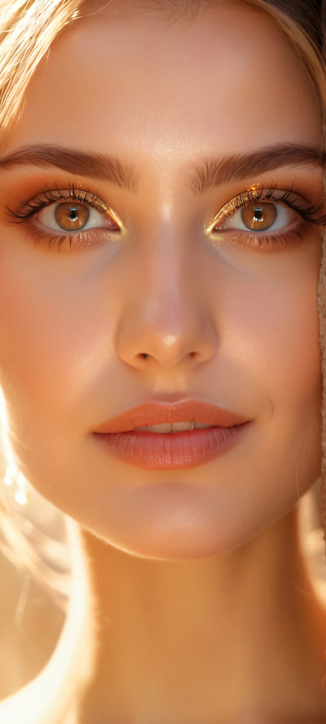 A captivating girl with radiant smile and intricate eyelashes on iPhone/Android