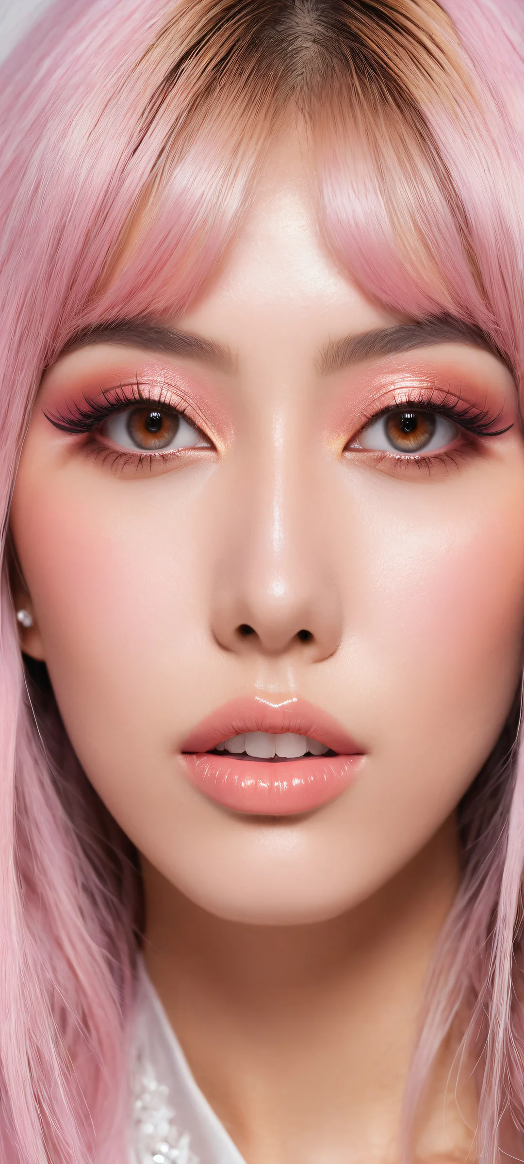 A stunning gyaru girl portrait for iPhone and Android home screens, featuring insane micro-details, depth of field, and radiant colors.