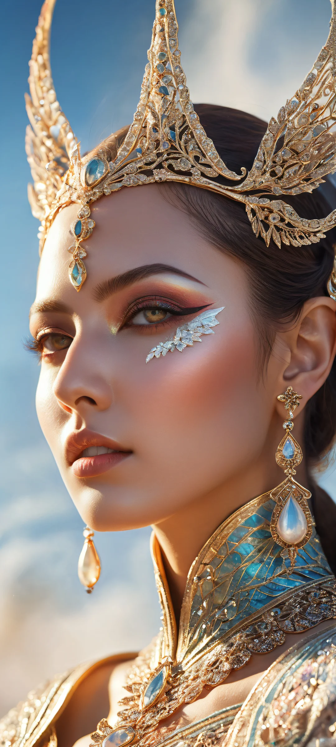 A mystical being on a pure void background, perfect for iPhone/Android wallpapers.